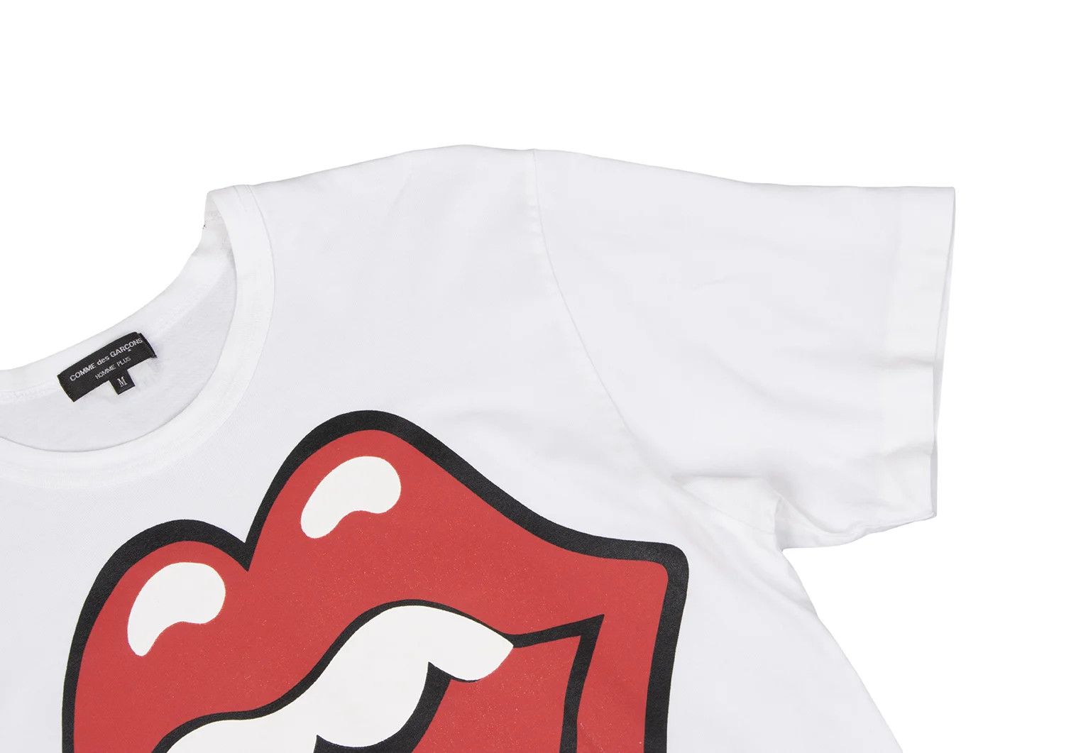 Comme des Garcons Homme Plus Rolling Stones Lip Print Big T-Shirt in White and Red M Size US M / EU 48-50 / 2 - 4 Thumbnail
