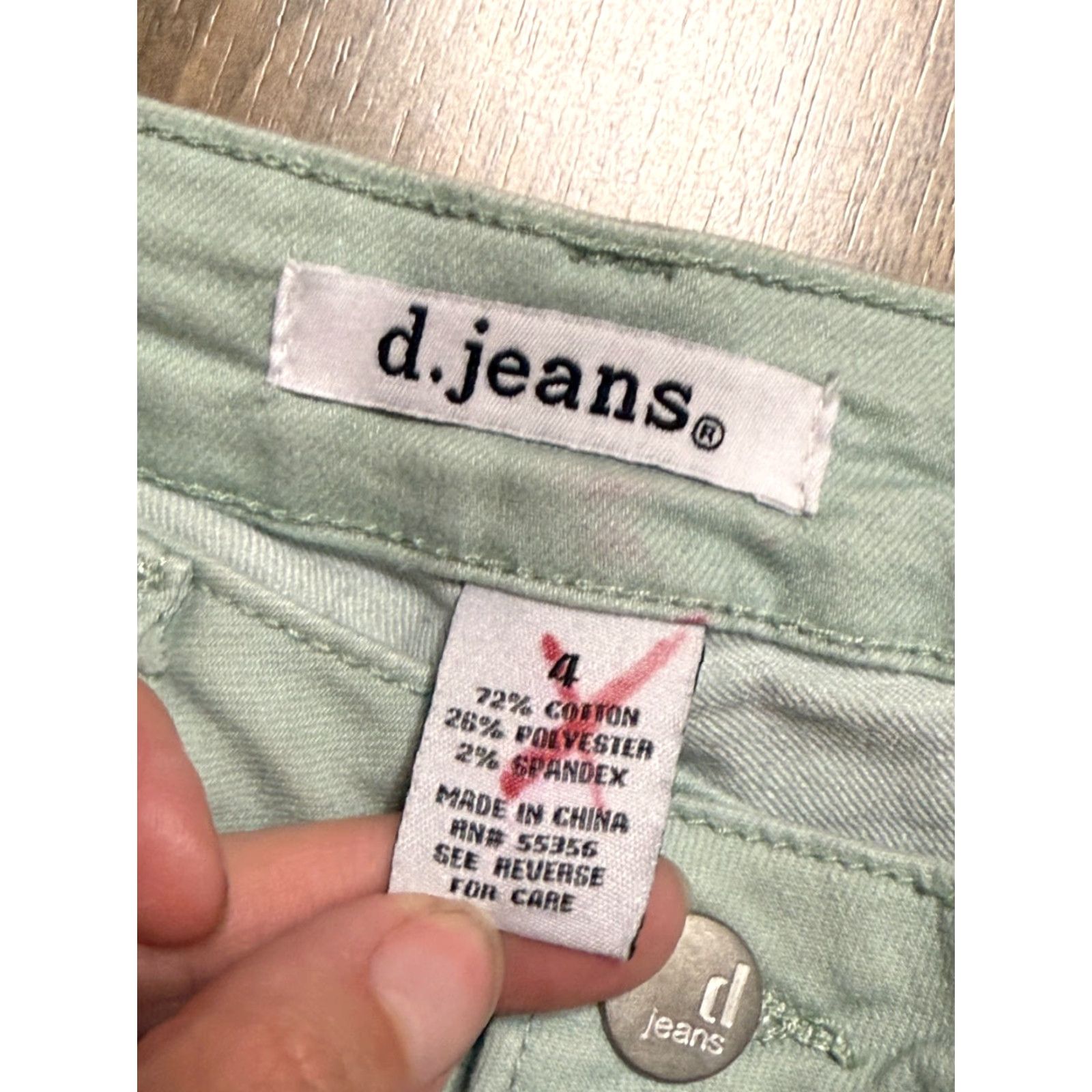 Vintage d. Jeans Women's Size 4 Green Capri Jeans Light Wash Pockets 5-Pocket Design Inseam 16 Regular Denim Cotton Vintage No N/A Size 27" / US 4 / IT 40 - 5 Thumbnail