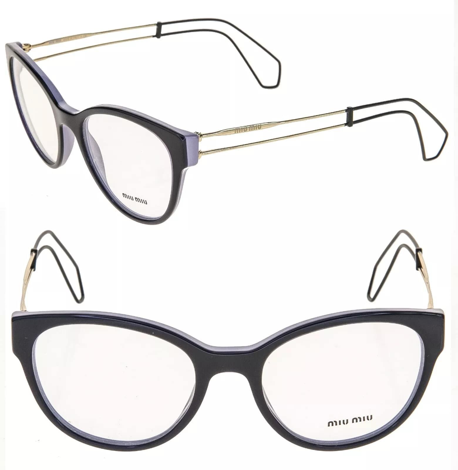 Miu Miu MIU MIU 03P MU03PV Lilac Violet Gold Optical Frame Size ONE SIZE - 1 Thumbnail