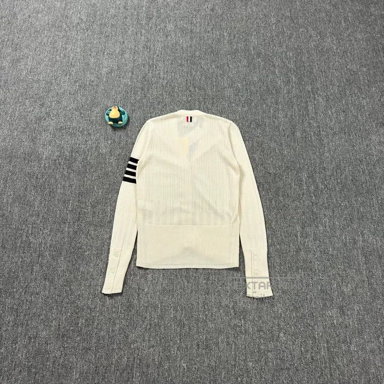 Thom Browne Thom Browne White striped knit cardigan Size S / US 4 / IT 40 - 2 Thumbnail