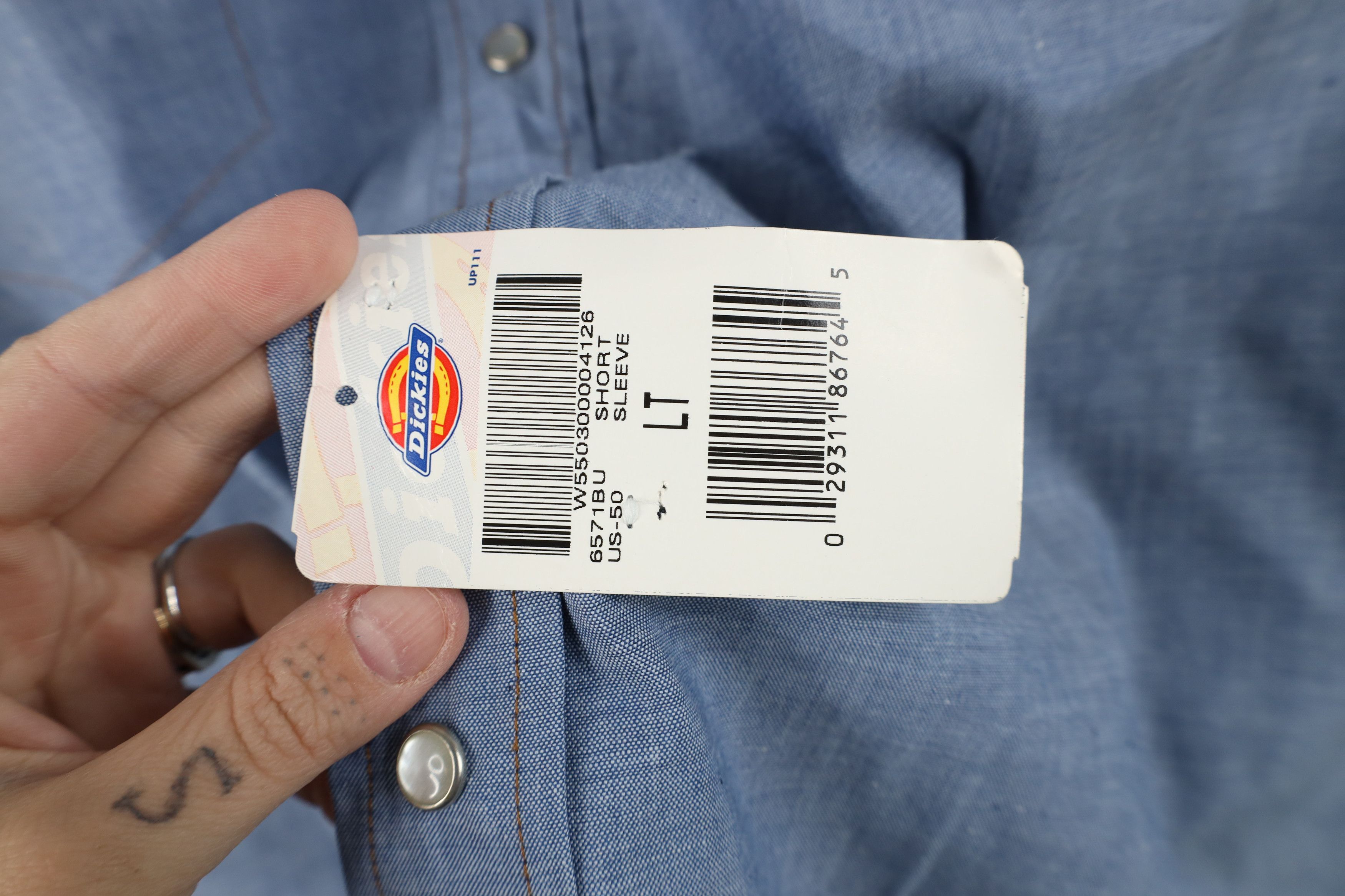 Dickies Deadstock Vintage 90s Dickies Western Button Shirt Blue Size US L / EU 52-54 / 3 - 7 Thumbnail