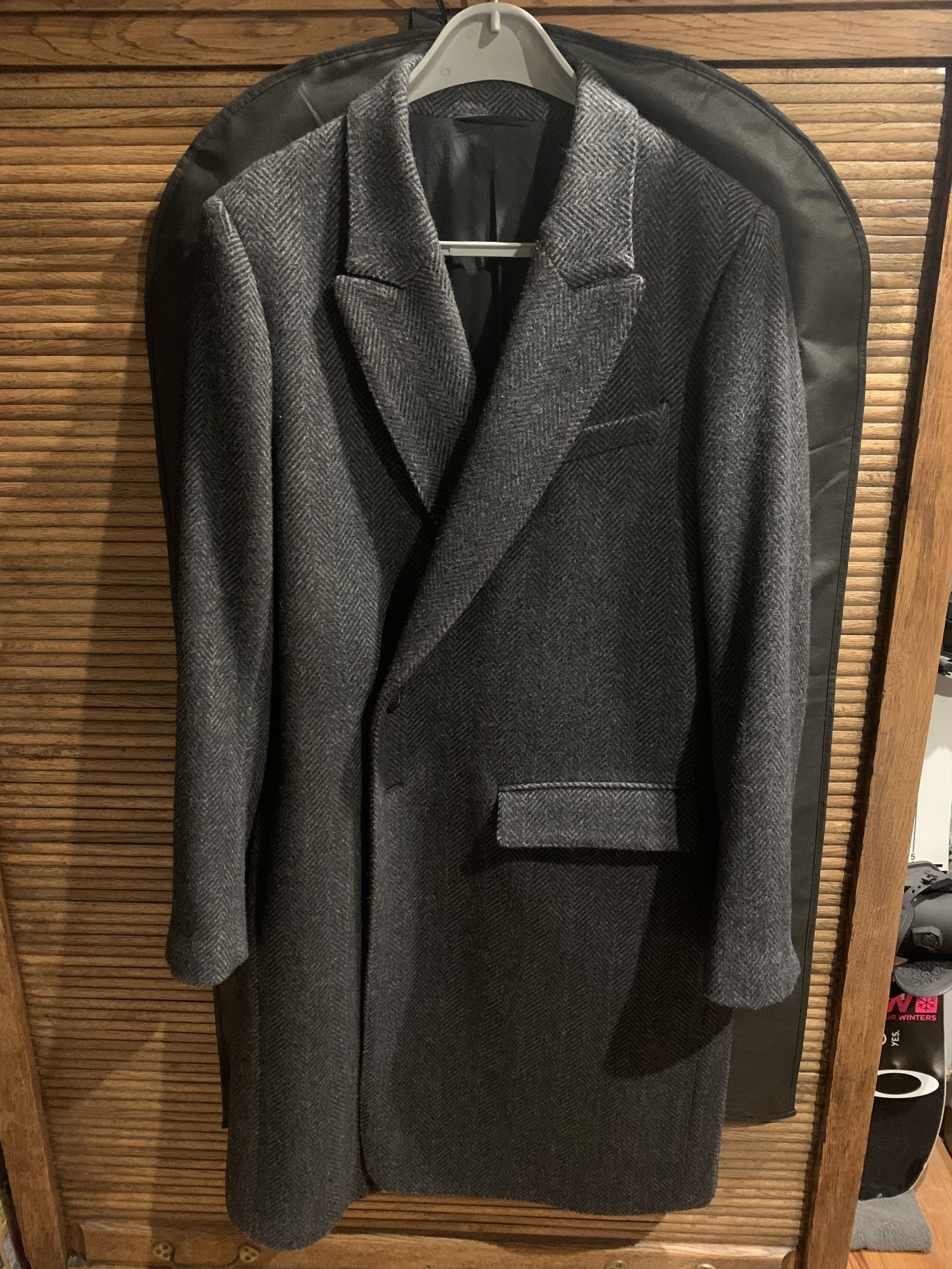 Ann Demeulemeester Ann Demeulemeester Black/Grey herringbone wool coat Size US L / EU 52-54 / 3 - 1 Thumbnail