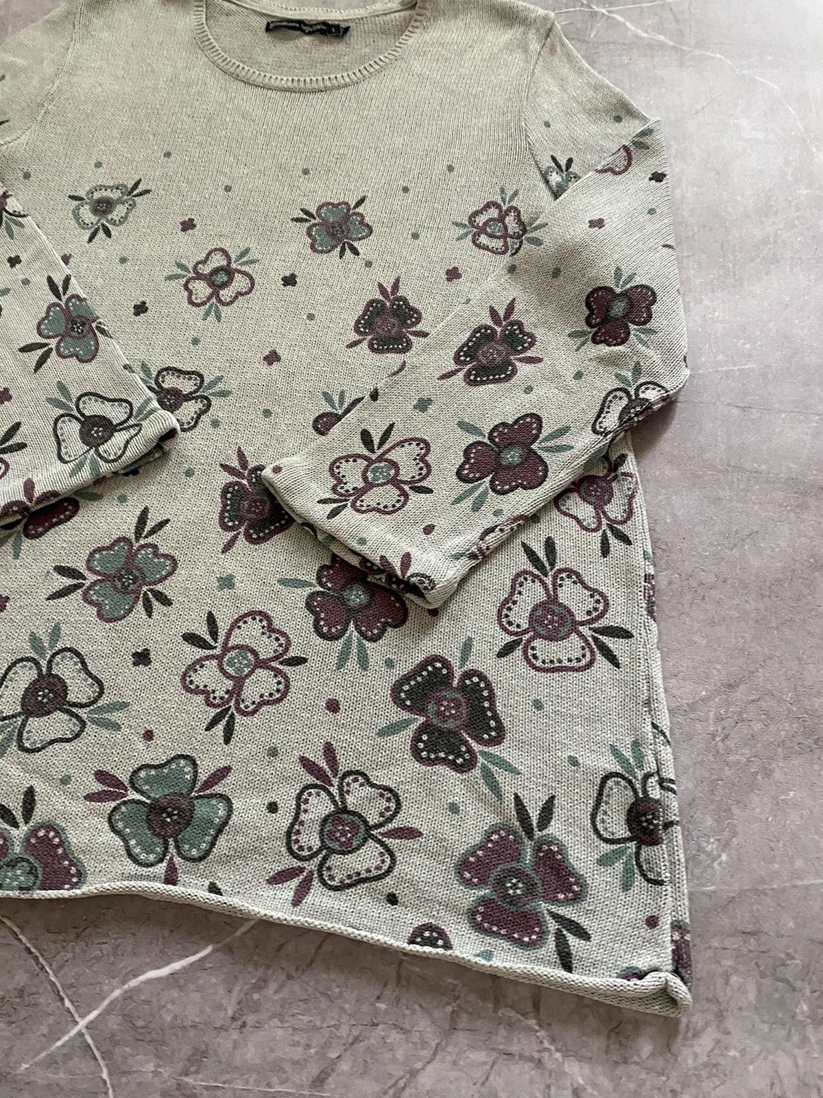 Designer × Gudrun Sjoden Rare Gudrun Sjoden Gray Sweater Floral Flowers Print Size L Size L / US 10 / IT 46 - 6 Thumbnail