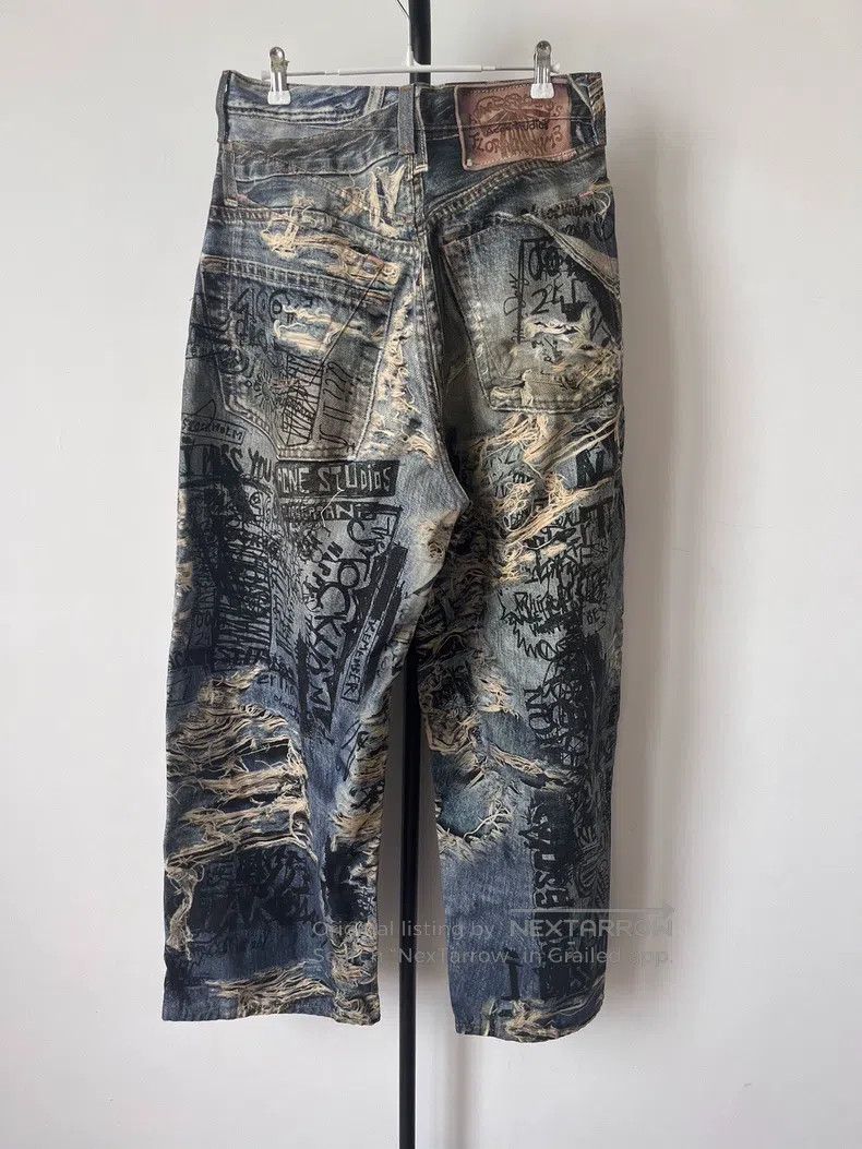 Acne Studios Acne Studios Printed Distressed Loose Straight-Leg Jeans Size US 30 / EU 46 - 2 Thumbnail