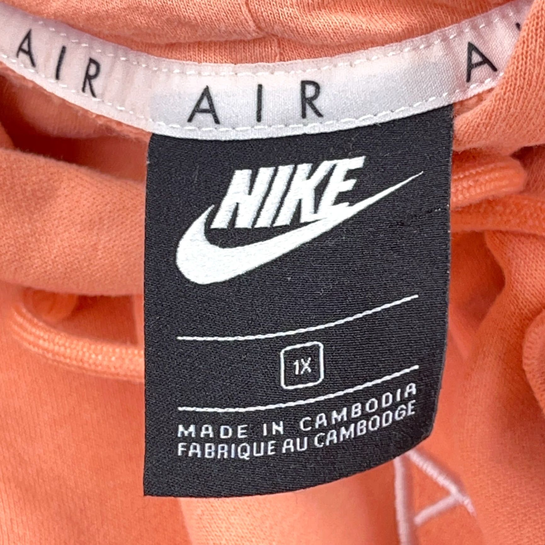 Nike Nike Hoodie Women 1X Orange White Pullover Sweatshirt Air Spellout Peach Retro Shirt Womens 1X Nike Sportswear Hoodie Size XL / US 12-14 / IT 48-50 - 3 Thumbnail
