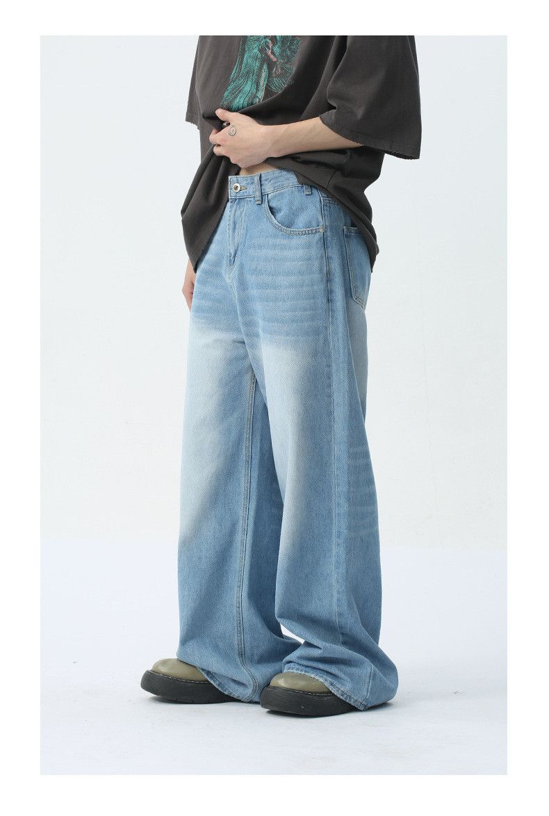 Japanese Brand × Jean Wide Leg Jeans New Simple Size US 33 - 2 Thumbnail