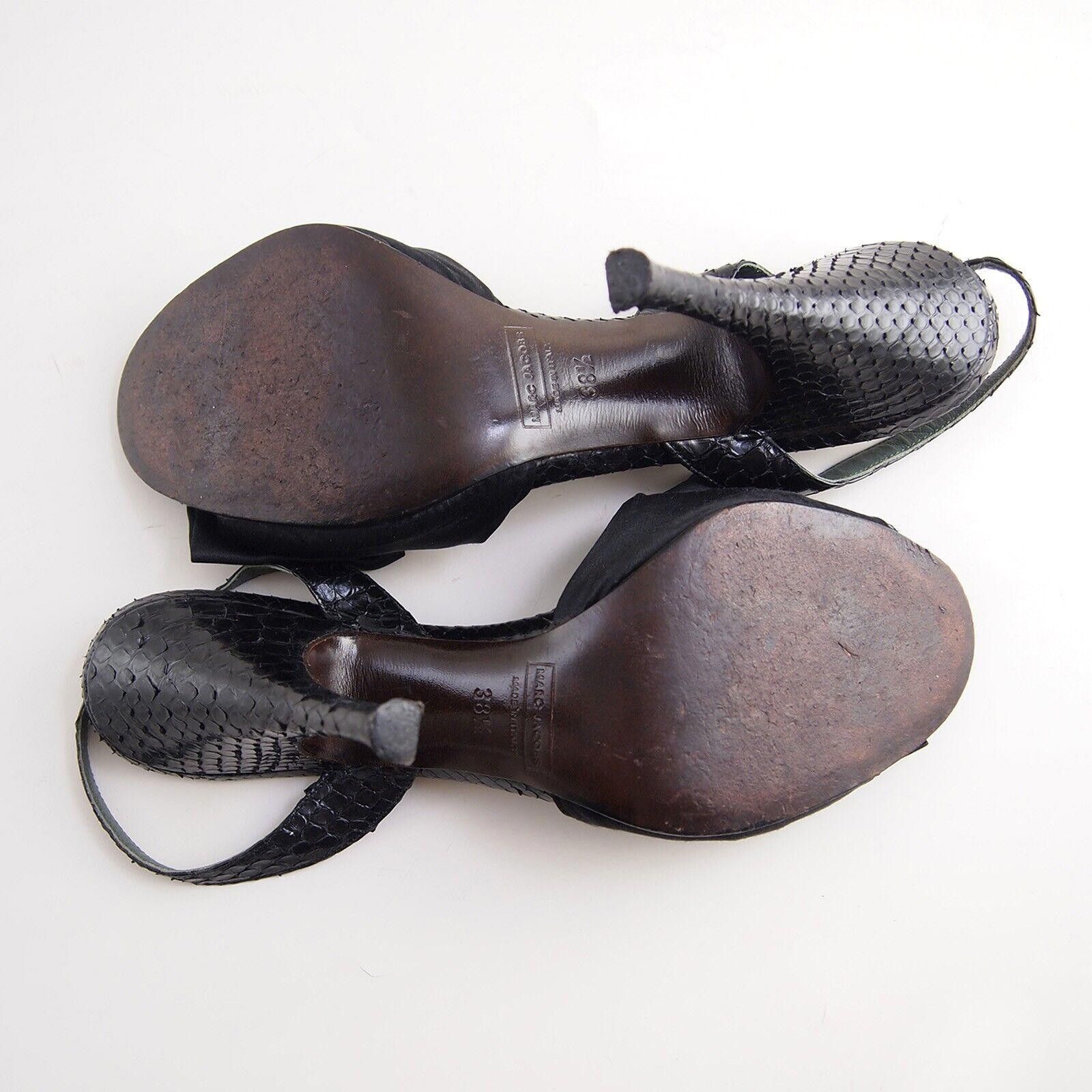 Marc Jacobs Marc Jacobs Sandals Black Satin Snakeskin Bow EU 38.5 US 8.5 Size US 8.5 / IT 38.5 - 7 Thumbnail