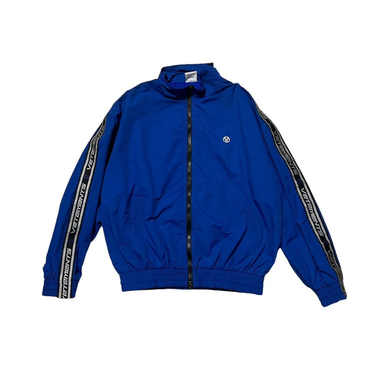 Image of Vetements New Vetement Track Jacket Size Small in Blue, Men's