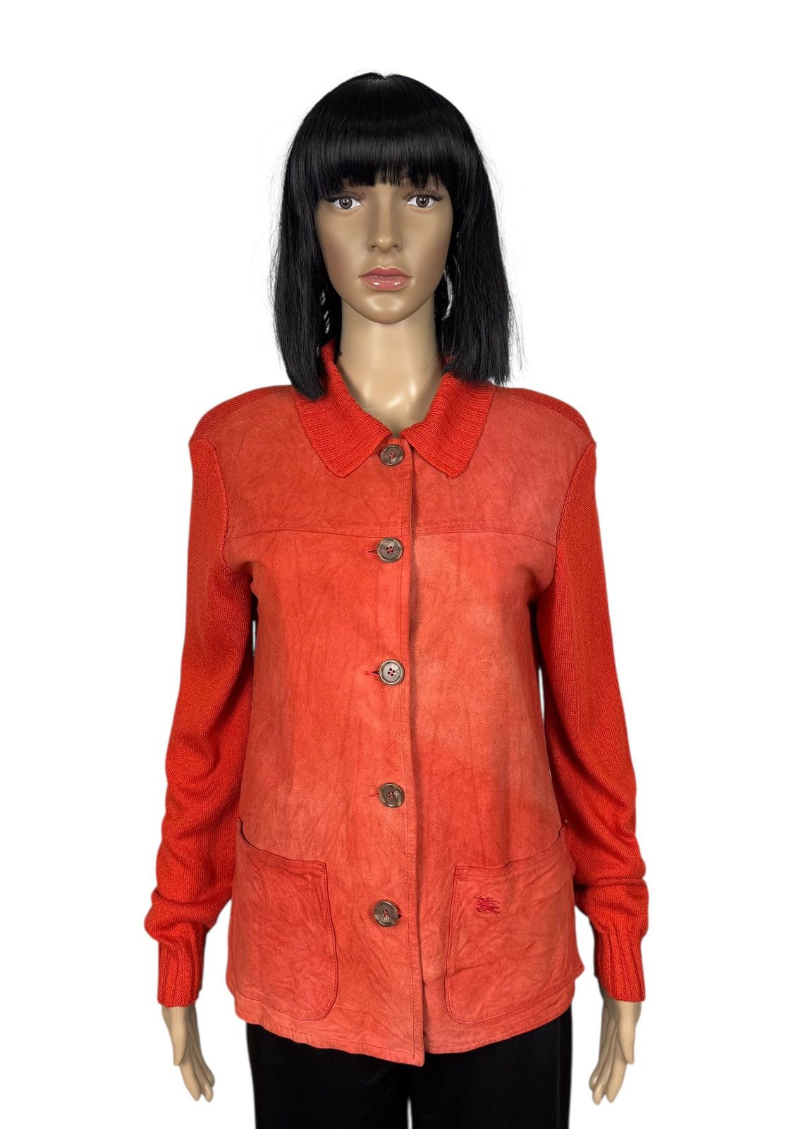Burberry Burberry Leather Jacket Linen-Viscose Button Up size 42 Size M / US 6-8 / IT 42-44 - 1 Thumbnail