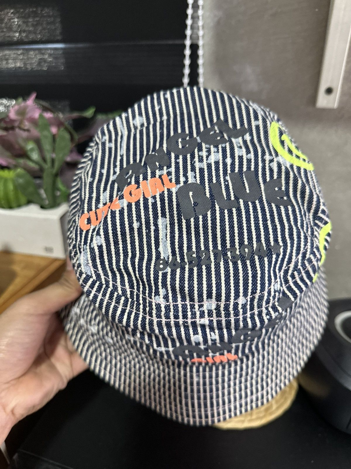 Angel Blue × Beauty Beast × Hysteric Glamour 2000s - Angel Blue Hickory Denim Bucket Hats (OSFA) Size ONE SIZE - 5 Thumbnail