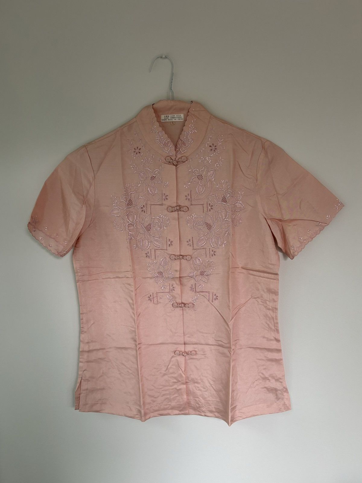 Vintage Vintage Hand Embroidered Silk Short Sleeve Chinese Mandarin Size M / US 6-8 / IT 42-44 - 6 Thumbnail