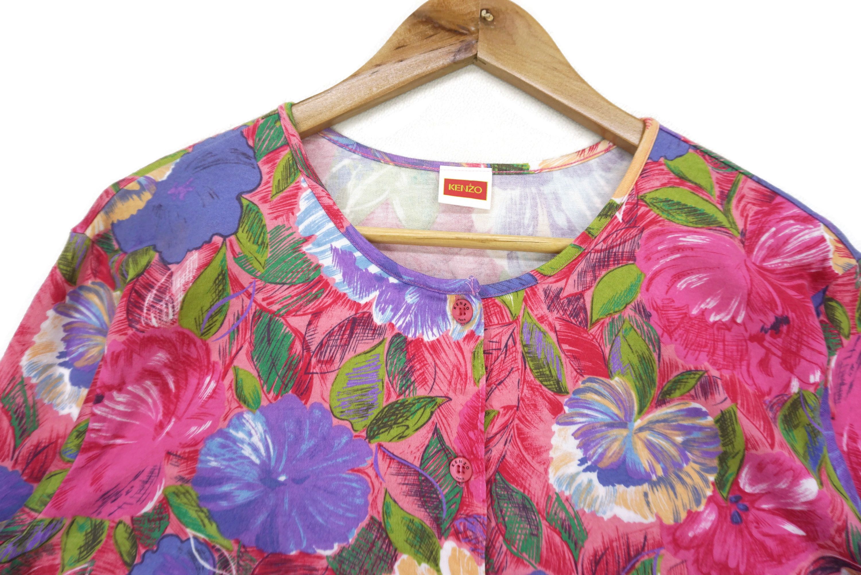 Kenzo Vintage Cardigan Made in Japan Full Print Floral Sweater Size M / US 6-8 / IT 42-44 - 3 Thumbnail