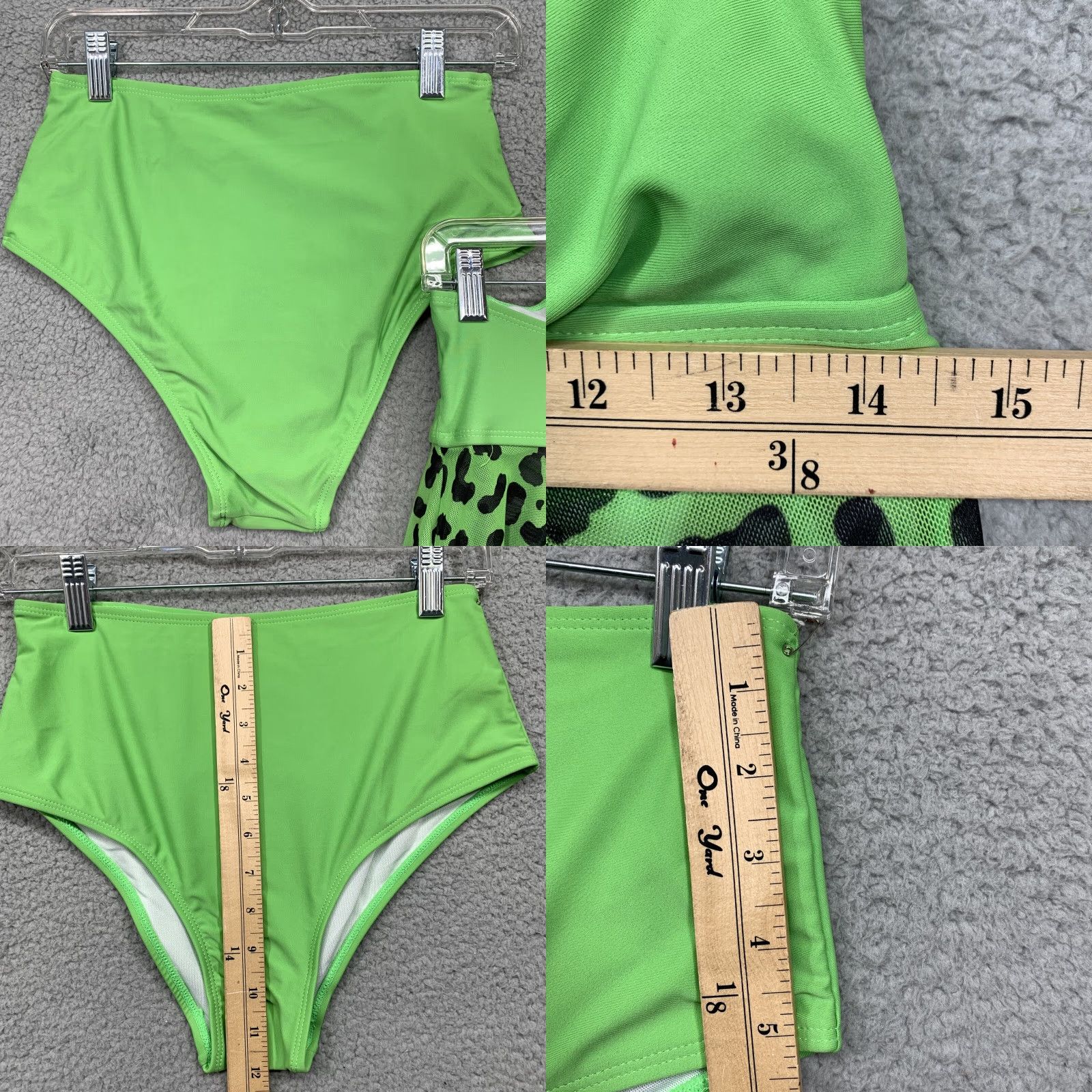 Vintage 2 Piece Tankini Swimsuit Women’s Size Small Green & Black Padded NWOT Size ONE SIZE - 8 Thumbnail