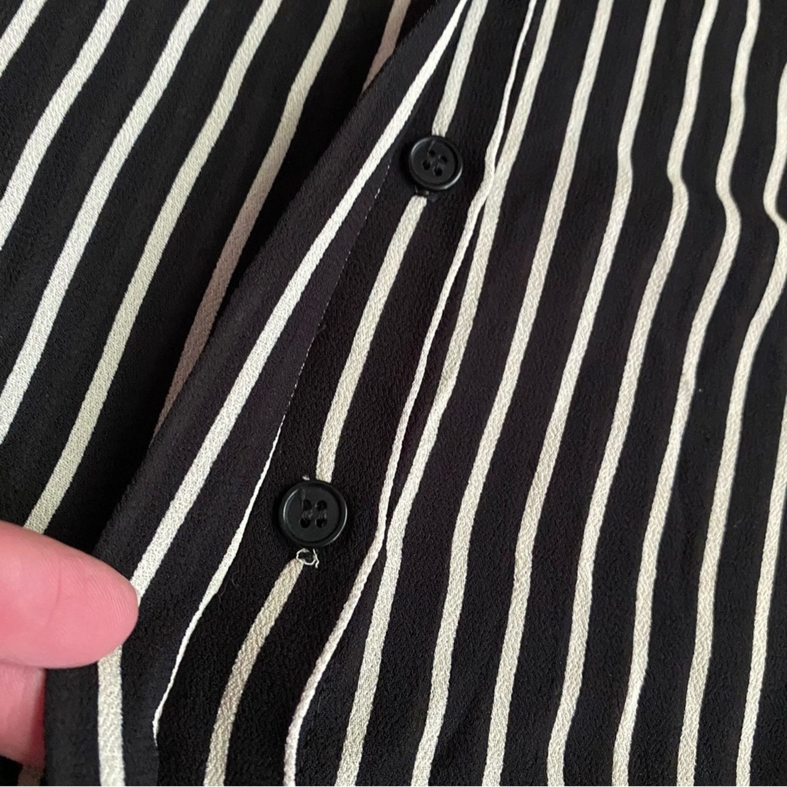 Reformation Reformation Arlington Sheer Striped Blouse Black White S Size S / US 4 / IT 40 - 15 Thumbnail