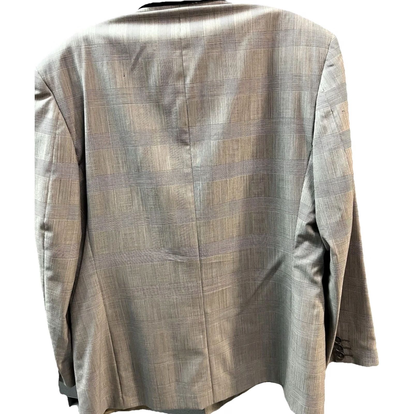 Yves Saint Laurent VINTAGE Yves Saint Laurent Blazer Wool Houndstooth Brown XL Mens Size 46R - 5 Thumbnail