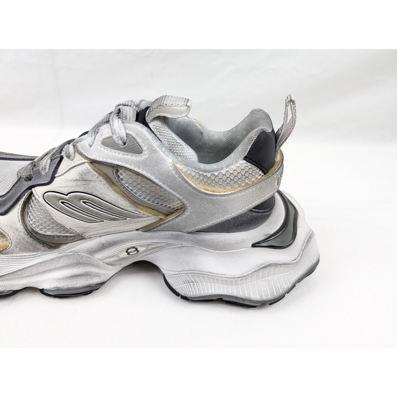 Balenciaga o1rshd1 Suede Mesh Cargo Sneakers in White/Grey Size US 8 / EU 41 - 5 Thumbnail
