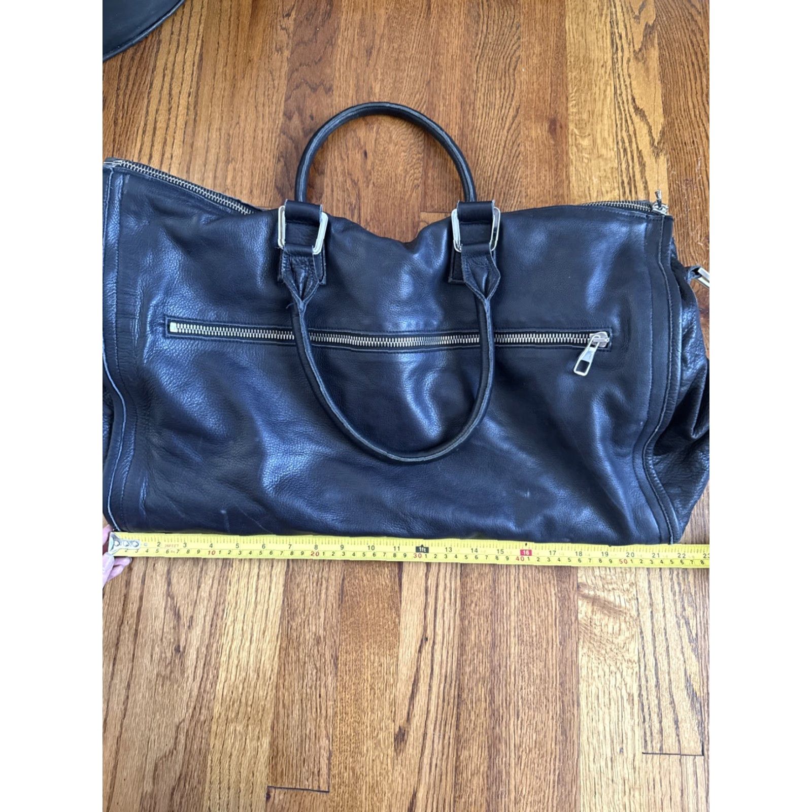 Vintage MUSIKA FRERE Handcrafted Leather Duffle Bag Men Black Leather Duffle Bag Size ONE SIZE - 6 Thumbnail