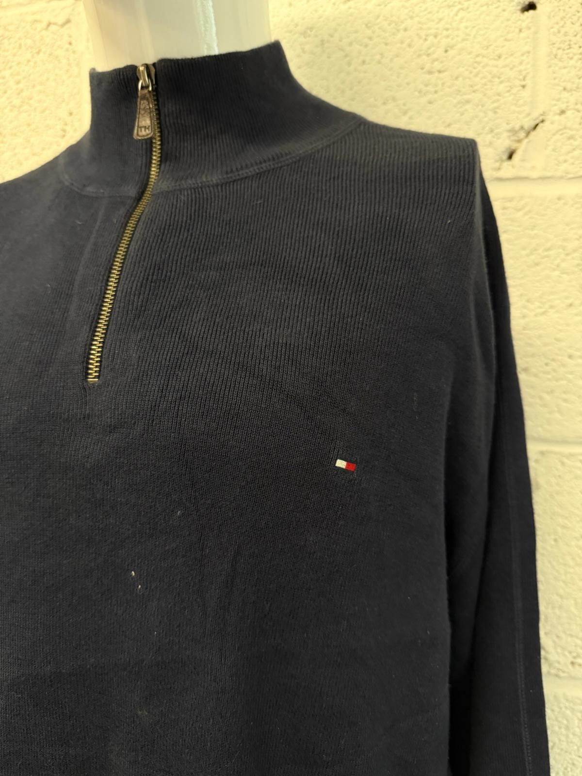 Tommy Hilfiger Tommy Hilfiger Navy 1/4 Zip Neck Sweater Mens Size XL Size US XL / EU 56 / 4 - 3 Thumbnail