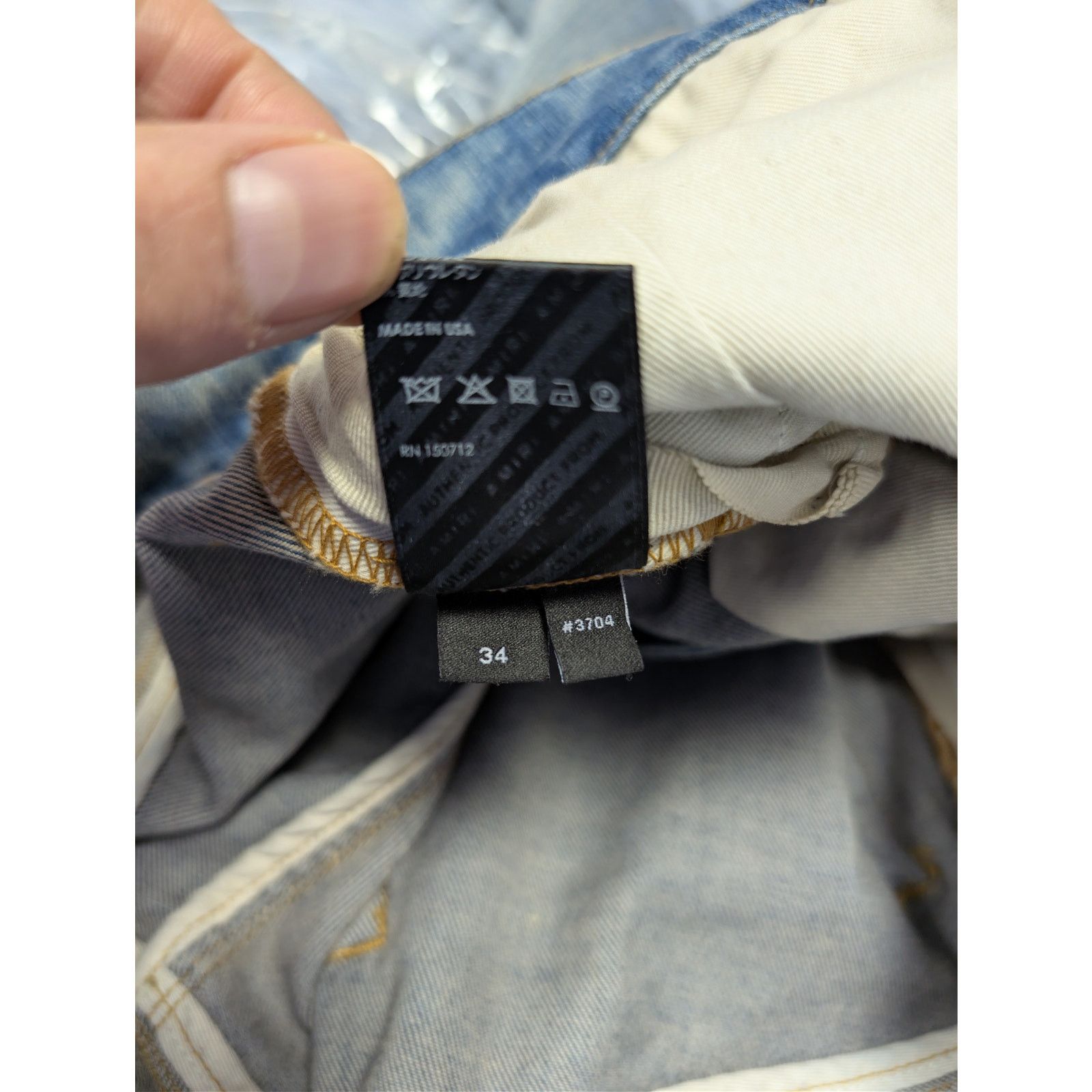 Amiri o1rshd1 Distressed Amiri Logo Jean Denim Jeans Size US 34 / EU 50 - 19 Thumbnail