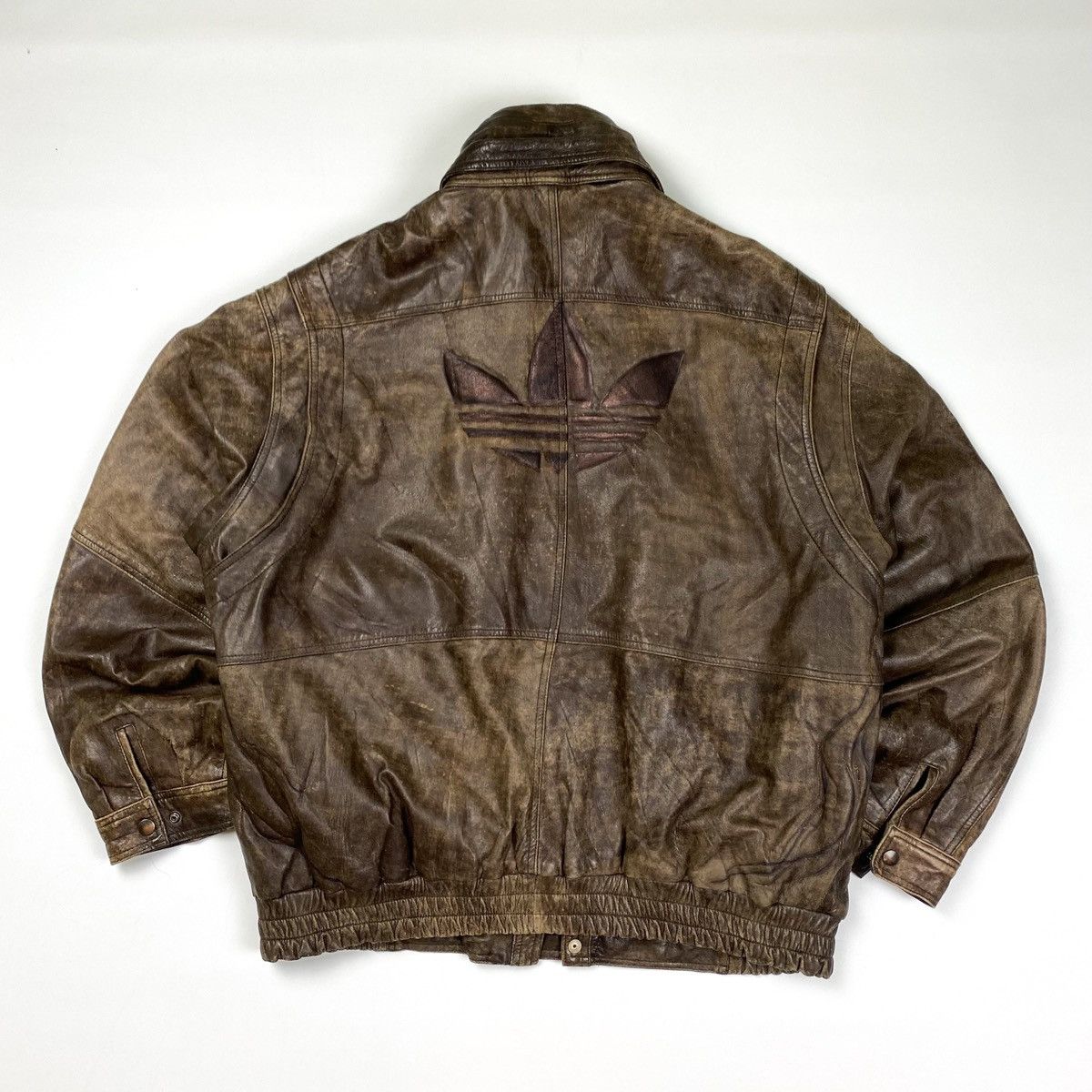 Japanese Brand × Vintage adidas vintage leather jacket Size US XL / EU 56 / 4 - 2 Thumbnail