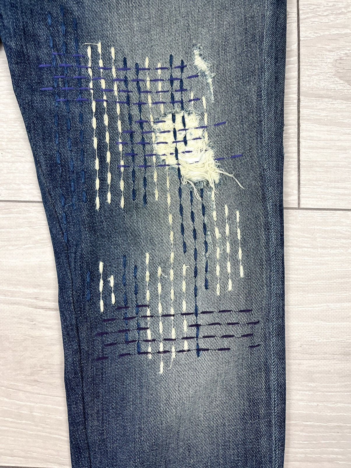 Just Cavalli Just Cavalli Italy Blue Denim Patchwork Slim Jeans Pants Size US 34 / EU 50 - 5 Thumbnail