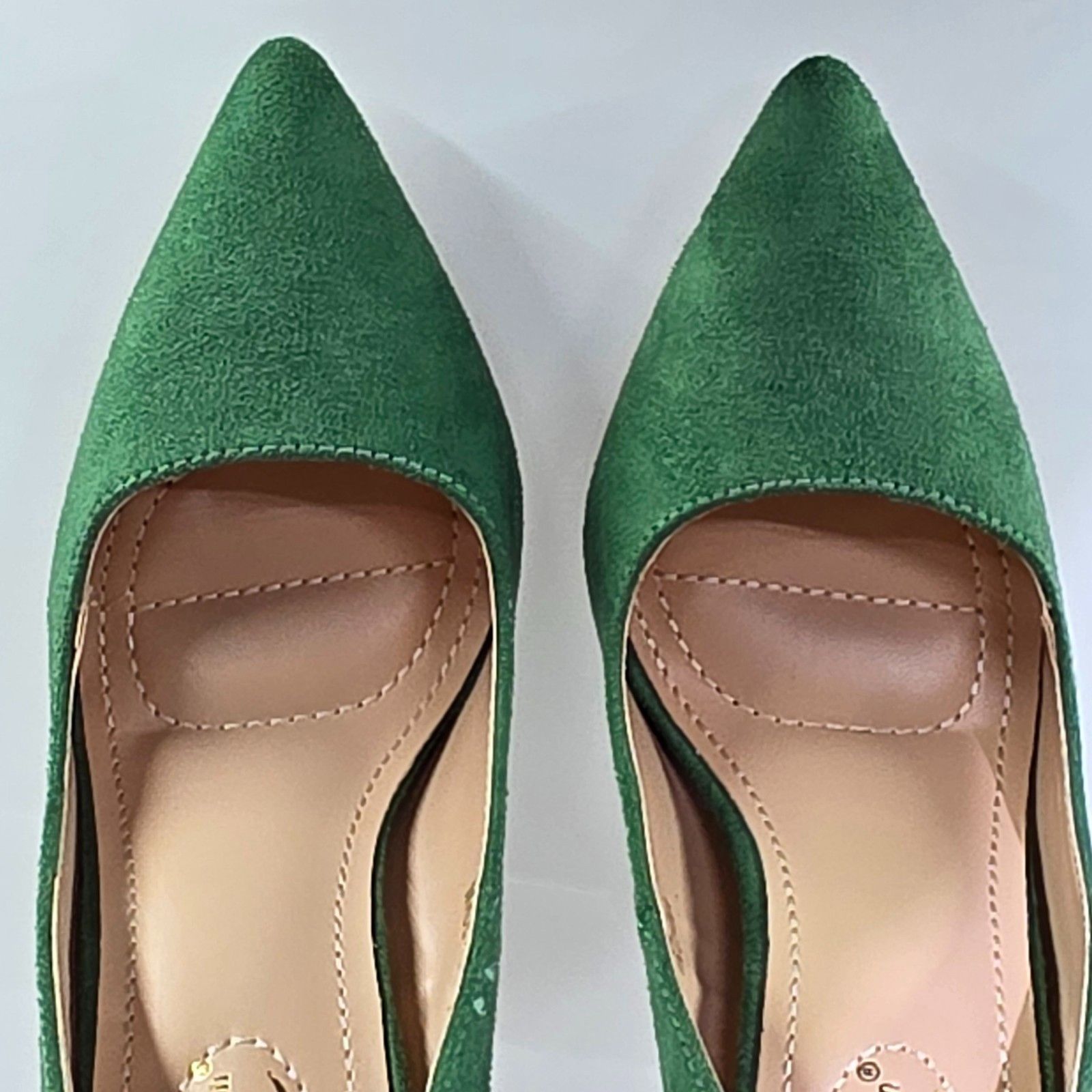Lynn Dark Green FX Suede High Heel Shoes Pointy Toe Pumps (S