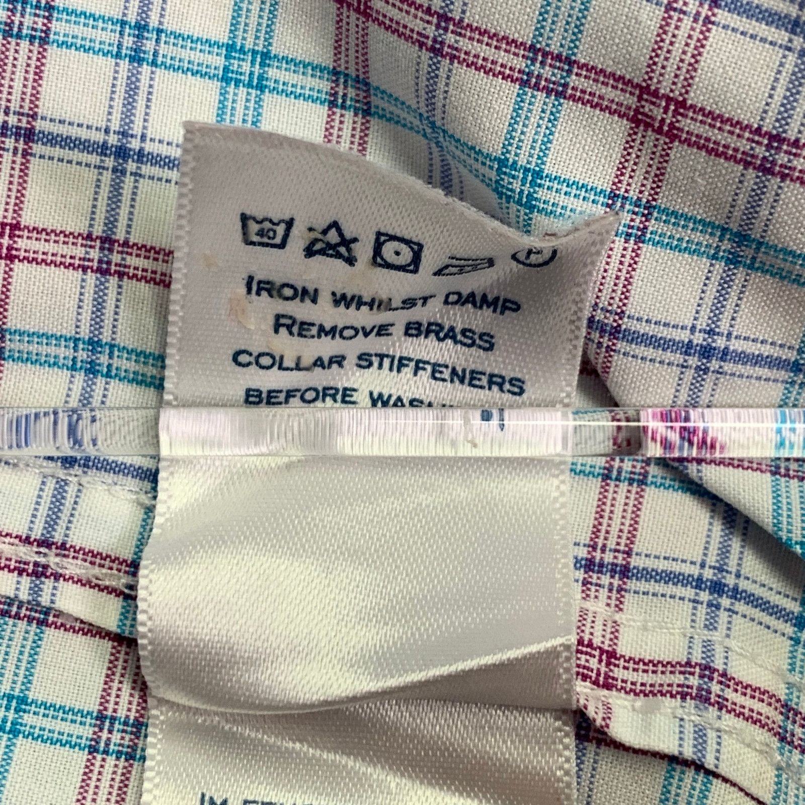 Charles Tyrwhitt Size XL White Red Blue Checkered Cotton Long Sleeve Shirt Size US XL / EU 56 / 4 - 7 Thumbnail