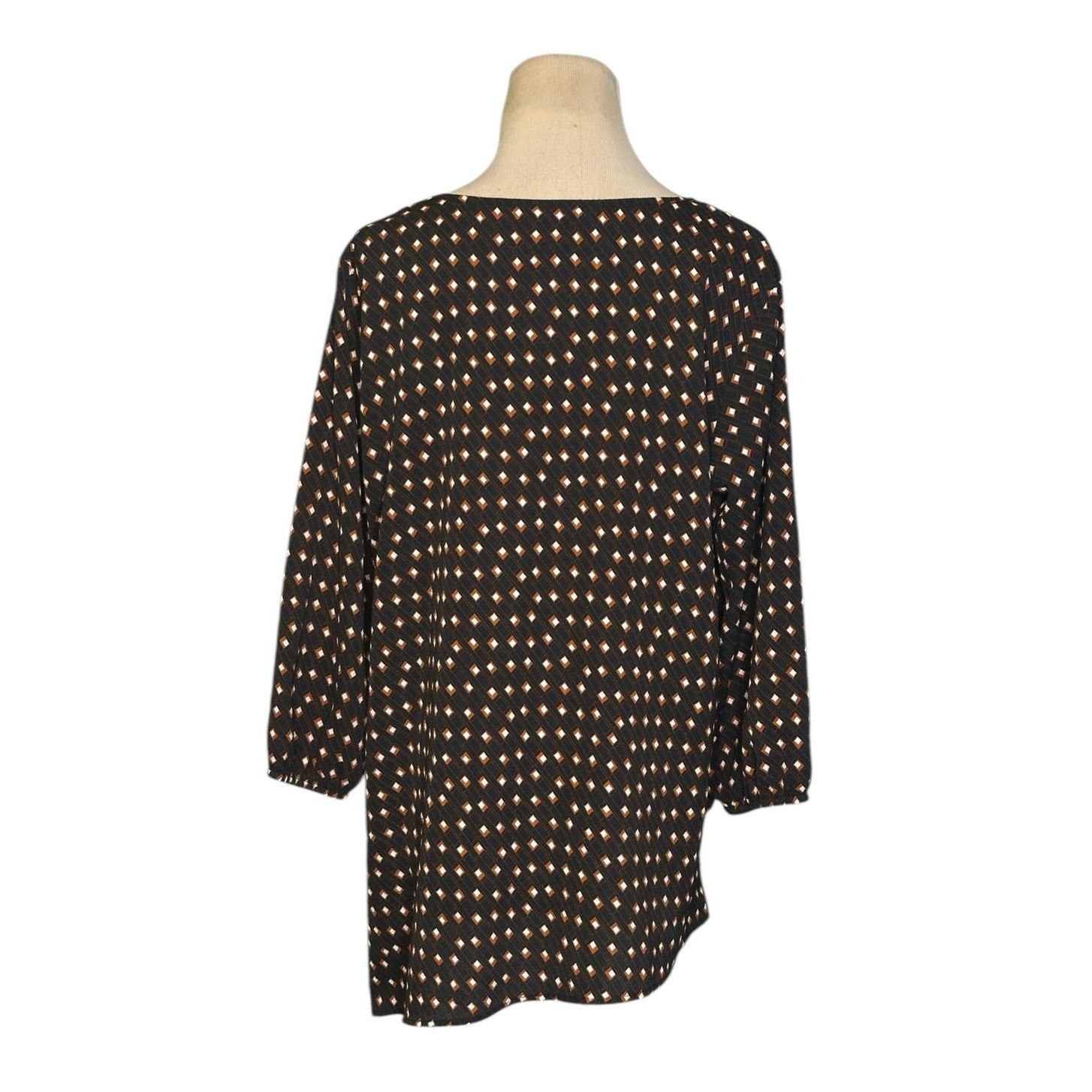 Apt. 9 APT. 9 Black brown layered asymmetric tunic blouse size L Size L / US 10 / IT 46 - 2 Thumbnail