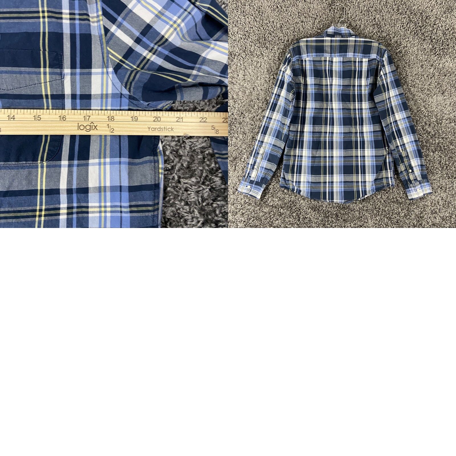 American Eagle Outfitters American Eagle Shirt Men S Long Sleeve Plaid Blue Multicolor Size US S / EU 44-46 / 1 - 8 Thumbnail