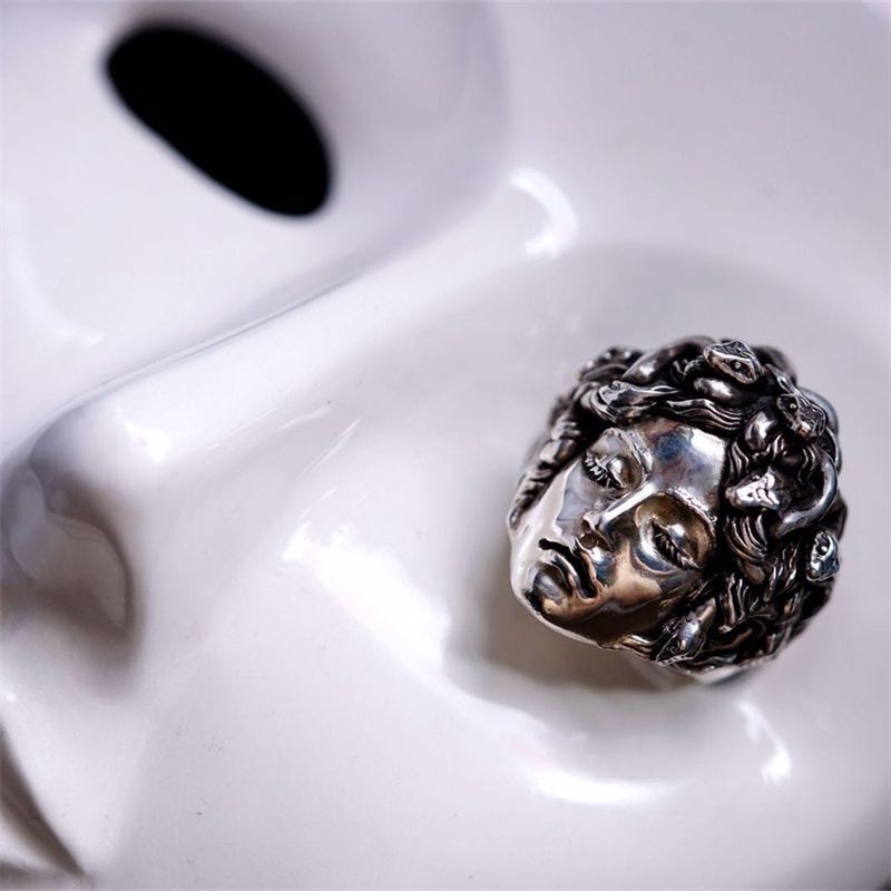 Jewelry Medusa Design Jewelry Rings Open Chrome Ring (Size 7-13) Size ONE SIZE - 3 Thumbnail