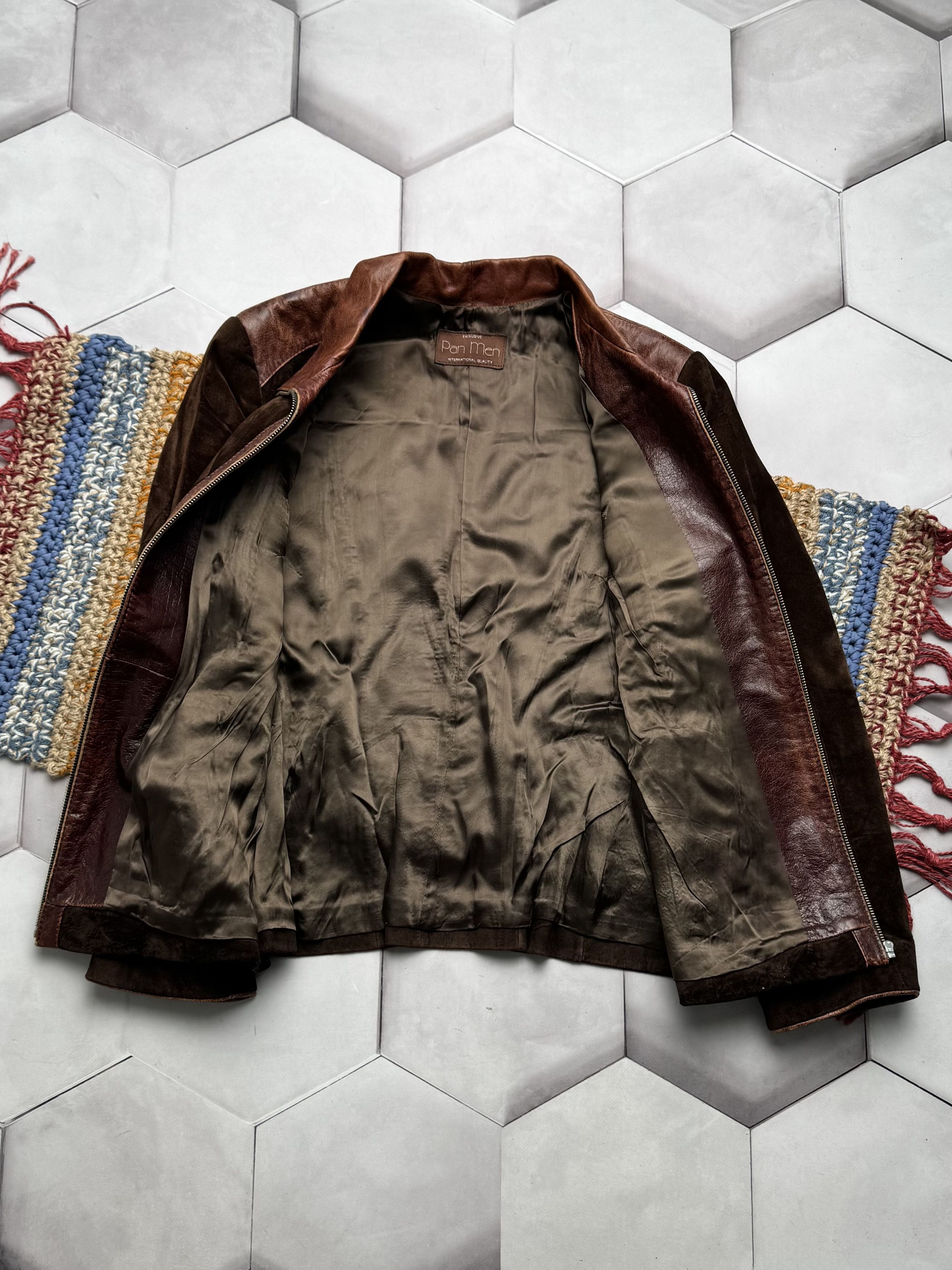 Vintage Vintage Brown Suede Leather Jacket Vintage Zip Up (E4) Size L / US 10 / IT 46 - 7 Thumbnail