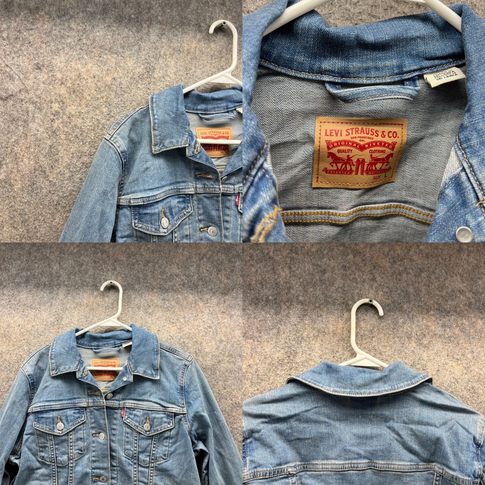 Levi's VINTAGE Levi's Denim Jacket Women Large Blue Jean Feather Print Trucker Lightwash Vtg Jacket Boots? Size 36" / US 14 / IT 50 - 8 Thumbnail