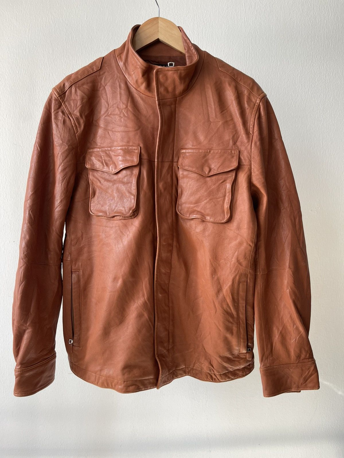 Designer × Theory Theory Sheepskin Leather Zip Jacket Size US M / EU 48-50 / 2 - 4 Thumbnail