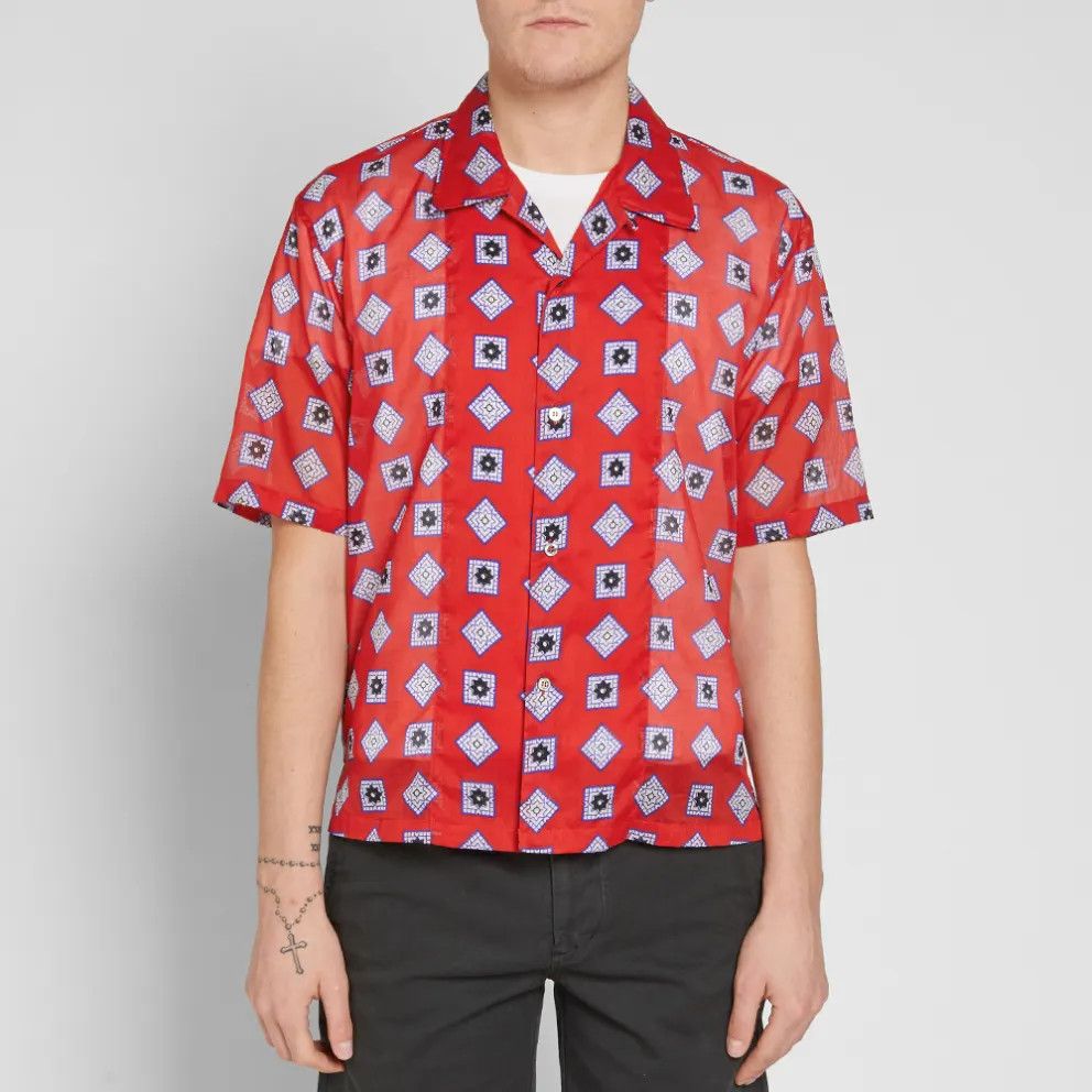 Maison Margiela o1tko10825 Printed Sheer Shirt in Multicolor Size US M / EU 48-50 / 2 - 4 Thumbnail