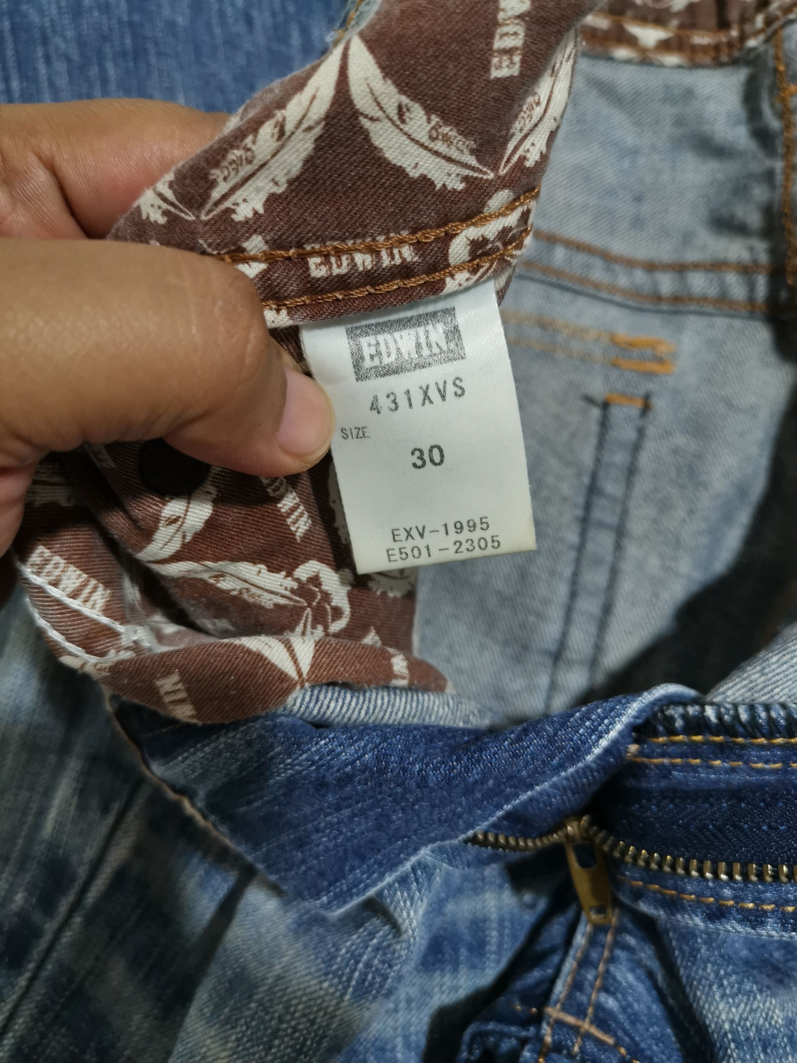 Japanese Brand × Jean × Vintage Flare Jeans Made In Japan Edwin Lightning Wash Jeans Size US 32 / EU 48 - 8 Thumbnail