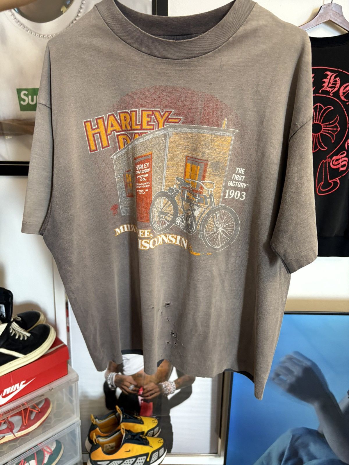 Harley Davidson 80’s Harley-Davidson crazy Sun faded Size US XL / EU 56 / 4 - 2 Thumbnail