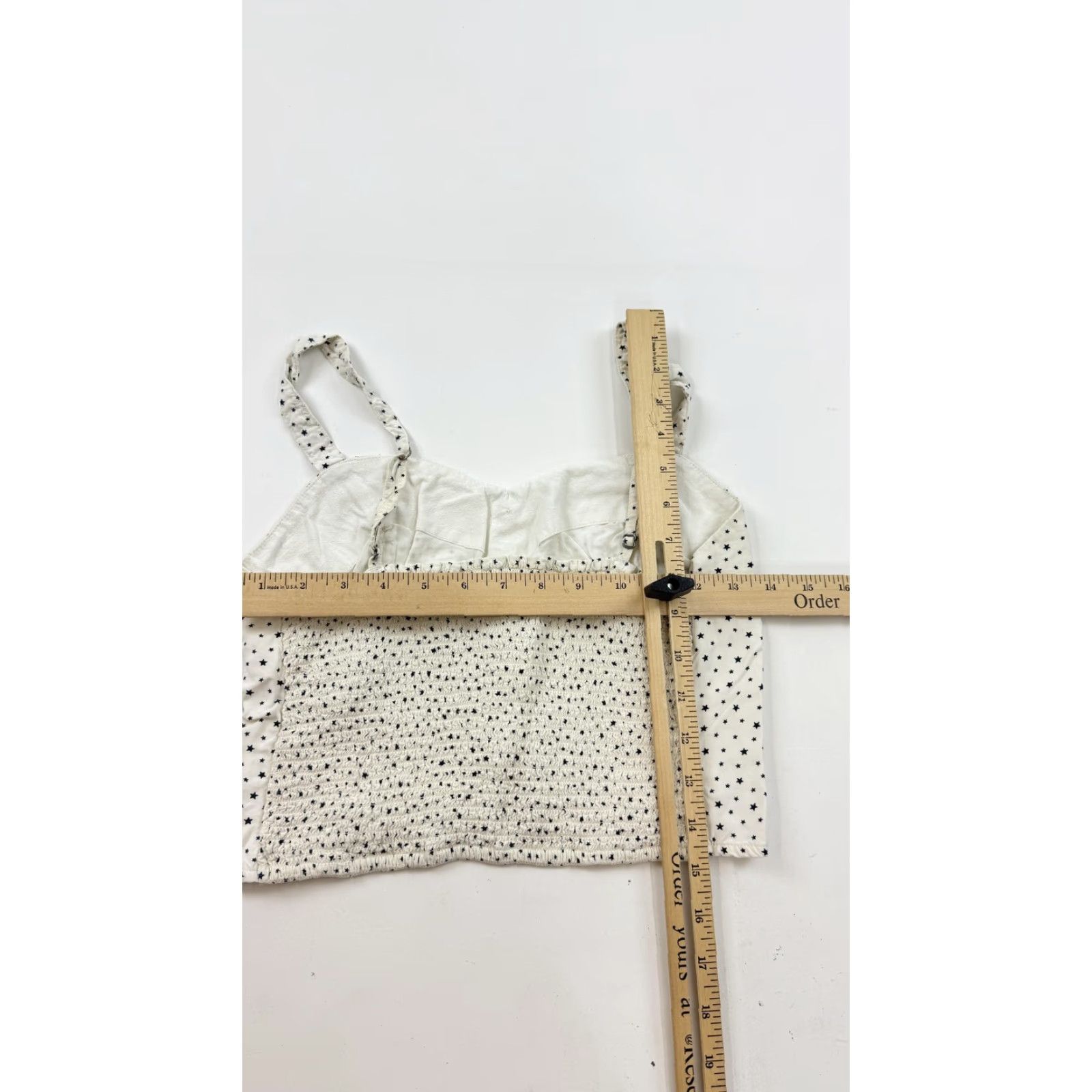 Abercrombie & Fitch Abercrombie & Fitch Crop Top Womens Small White Star Print Button Front Cami Size S / US 4 / IT 40 - 7 Thumbnail