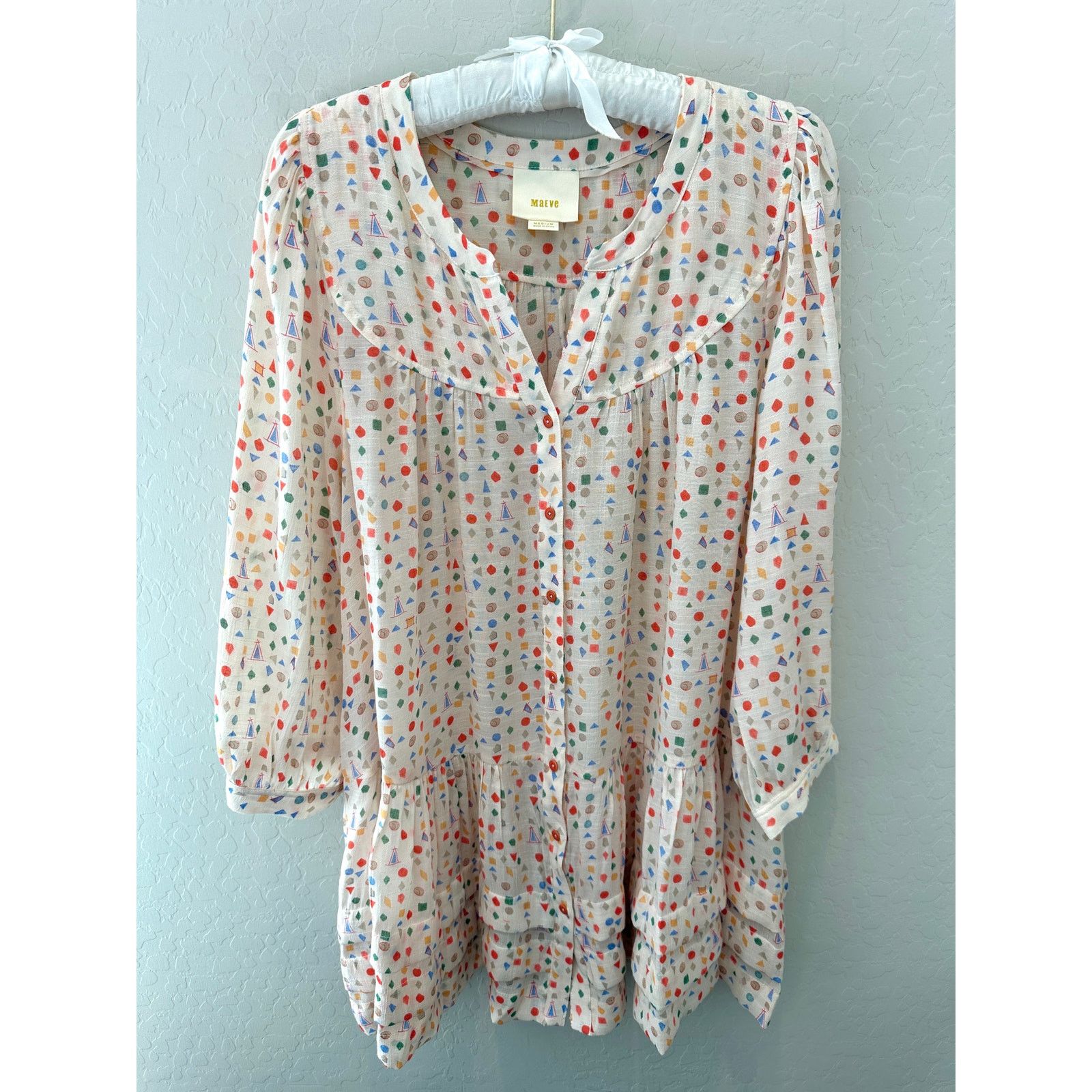 Anthropologie ANTHROPOLOGIE | Maeve Paccia Shapes Geometric Tiered Tunic Size M / US 6-8 / IT 42-44 - 1 Thumbnail