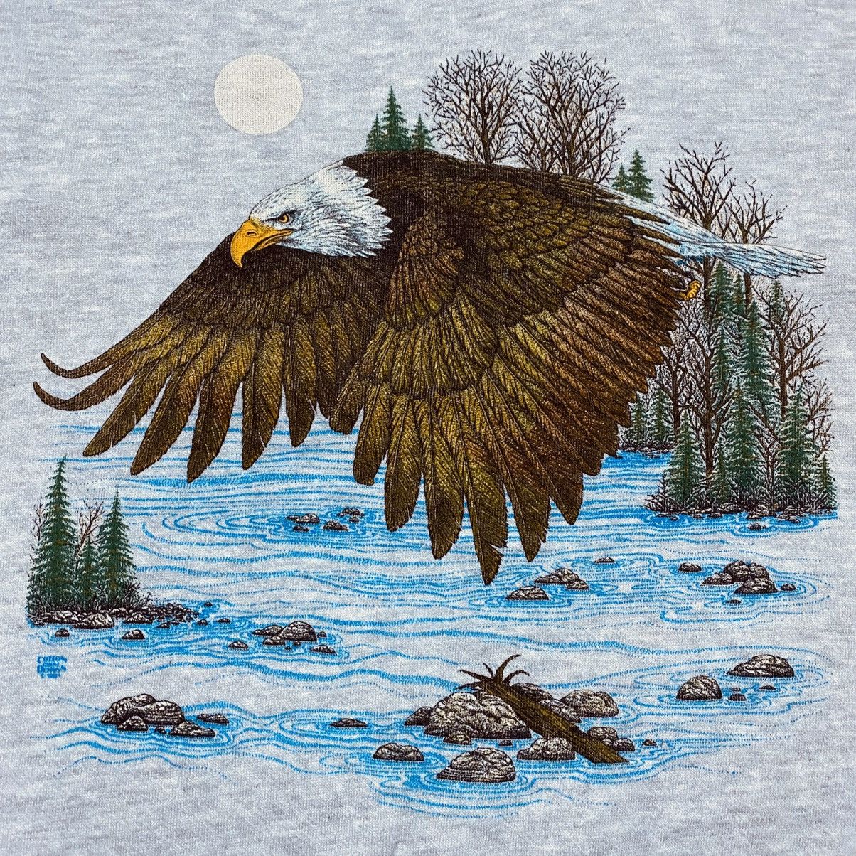 Lee Rare‼️🔥Vintage 90's Bald Eagle In A Nature Scene Sweatshirt Size US M / EU 48-50 / 2 - 7 Thumbnail