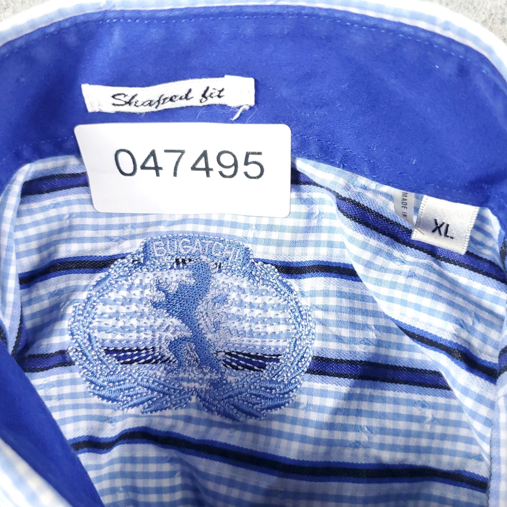 BUGATCHI Bugatchi Uomo Button-Up Shirt Men's XL Blue Striped Long Sleeve Regular Fit Size US XL / EU 56 / 4 - 8 Thumbnail