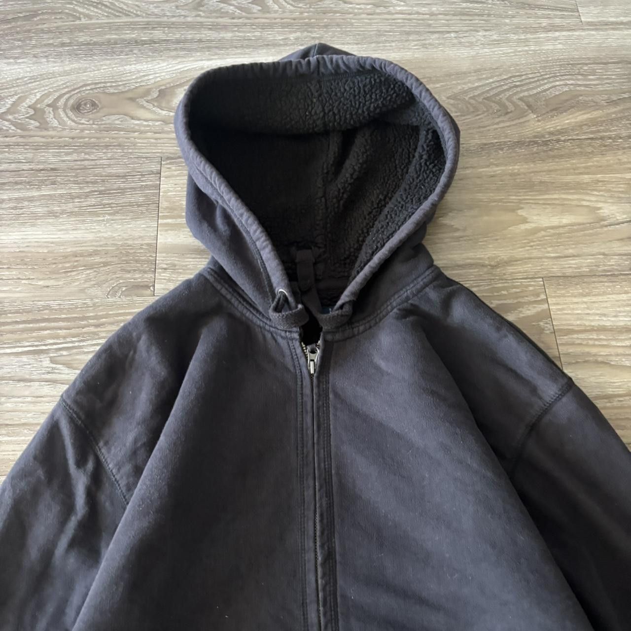 Vintage Crazy Vintage Y2K/2000s Black Blank Sherpa Lined Essential Zip Up Hoodie! Size XL Size US XL / EU 56 / 4 - 2 Thumbnail
