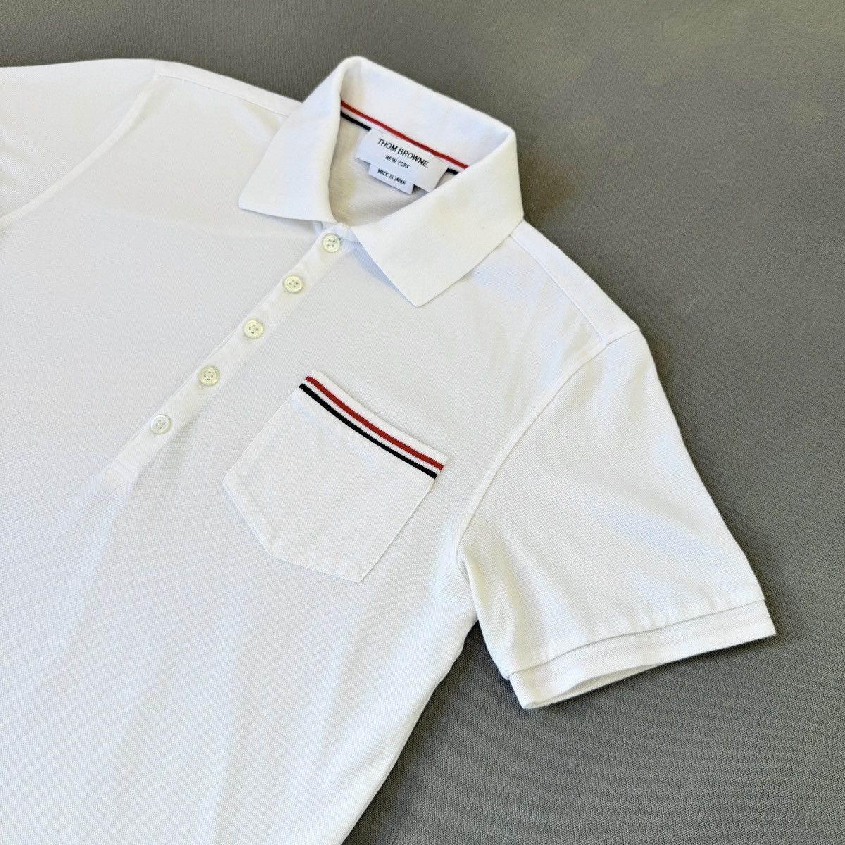 Thom Browne Pique Polo RWB Short-Sleeved