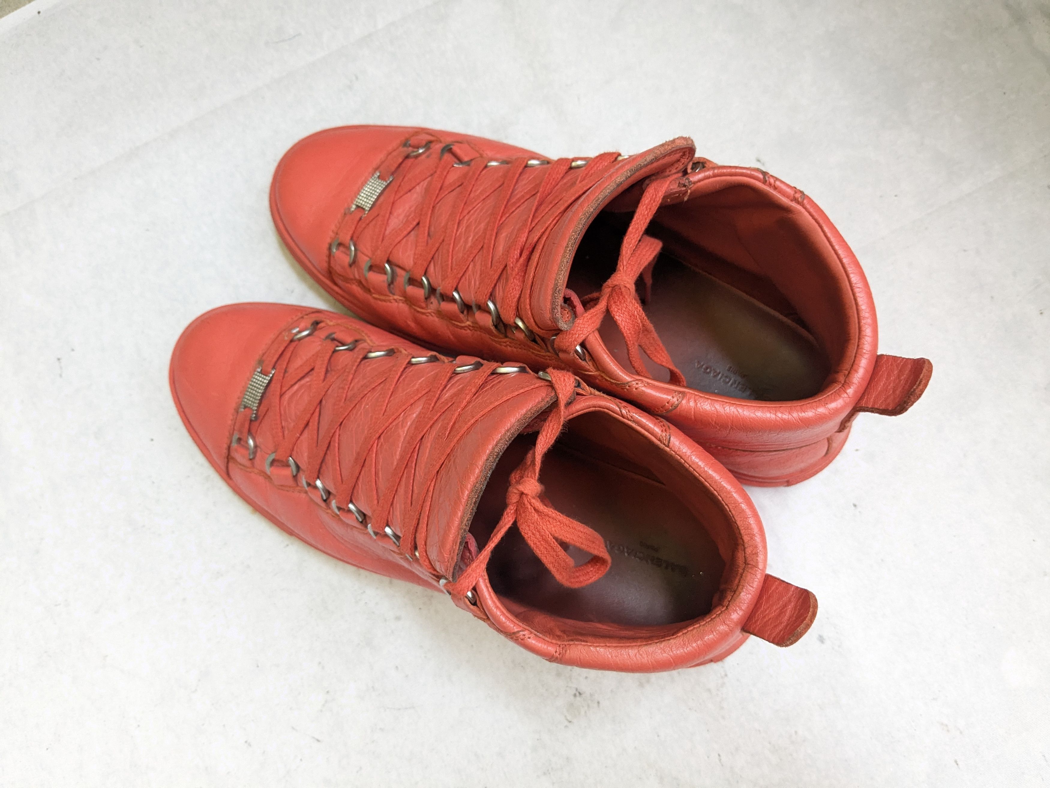 Balenciaga Balenciaga Arena Sneakers Orange High Tops Leather Size US 11 / EU 44 - 11 Thumbnail
