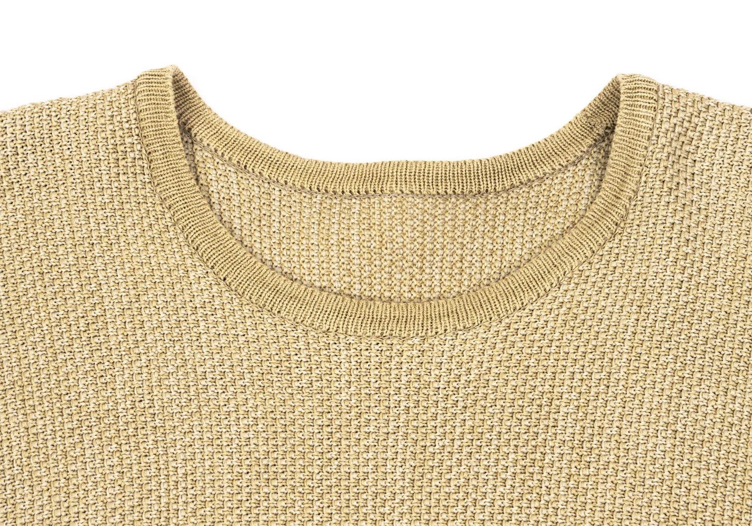 Issey Miyake Cotton-Polyester Dolman Half-Sleeve Knit Top in Beige Size US M / EU 48-50 / 2 - 2 Thumbnail