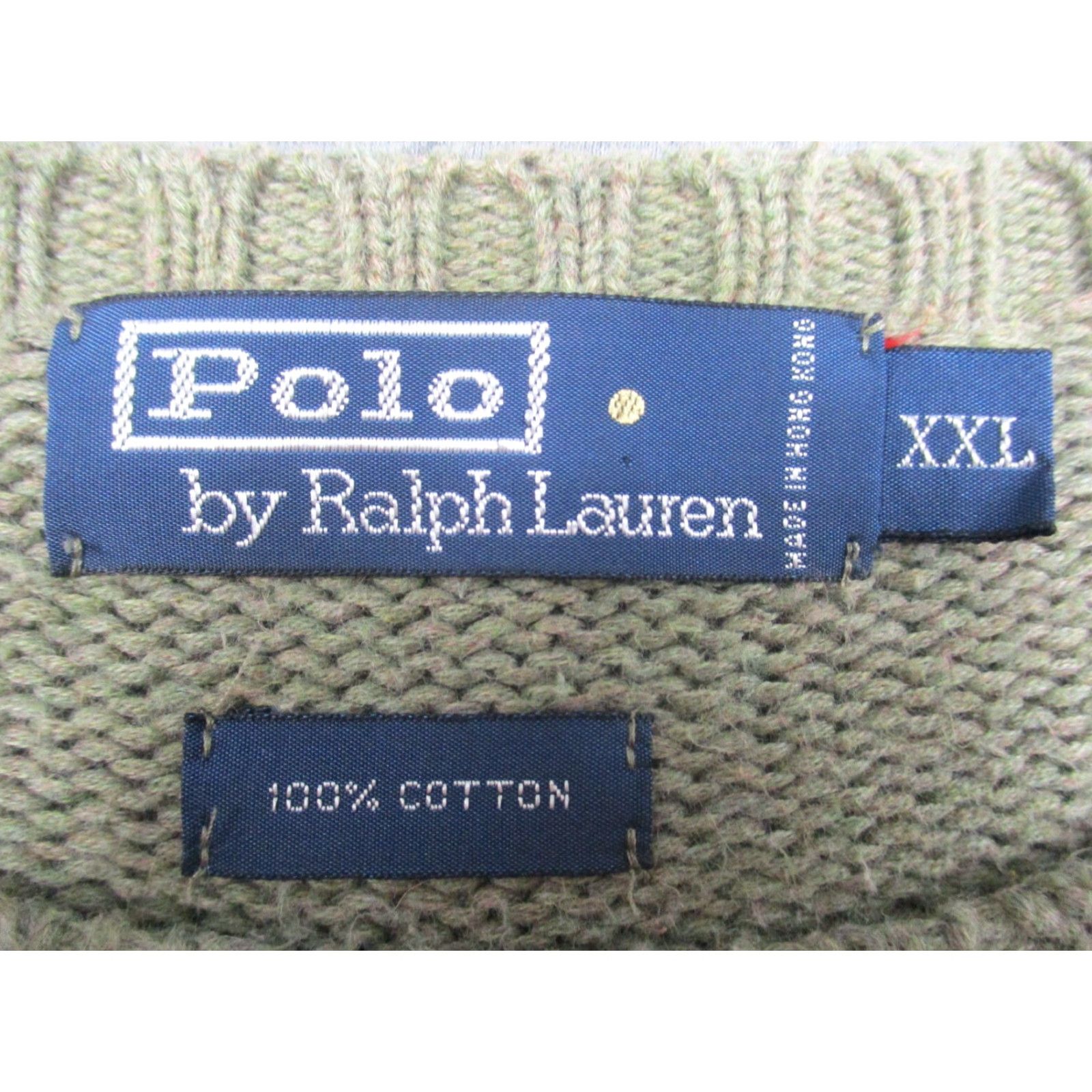 Polo Ralph Lauren VINTAGE Polo Ralph Lauren Sweater Shirt Men XXL Cable Knit Green 80s 90s Logo Pullover Size US XXL / EU 58 / 5 - 3 Thumbnail