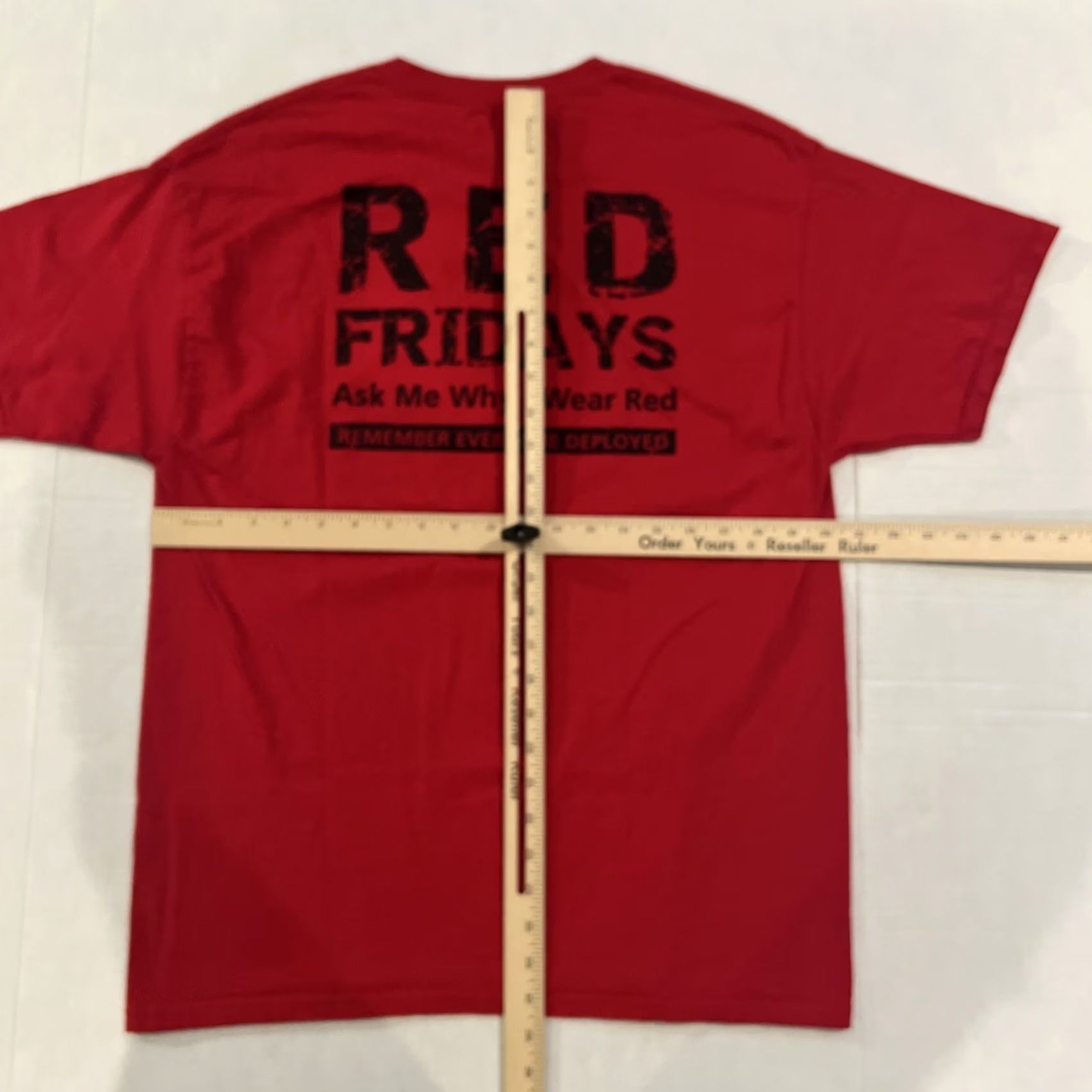 Hanes VINTAGE Raytheon Red Fridays - Ask Me Why I Wear Red Logo Shirt Large Red Men Short Sleeve Crew Neck Knit Cotton Graphic Print Enginee rs Size US L / EU 52-54 / 3 - 7 Thumbnail