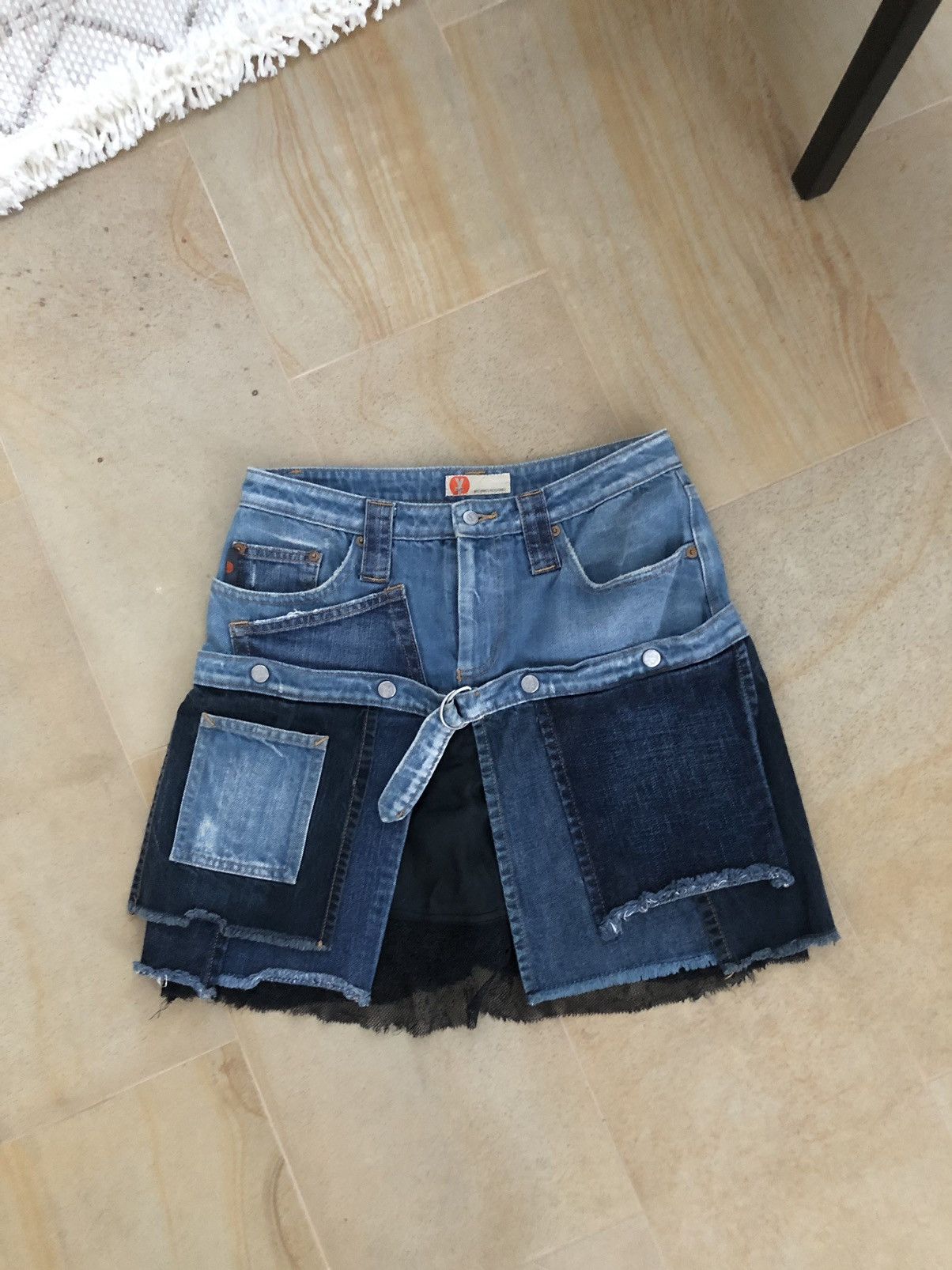 Designer × Japanese Brand × Michiko Koshino RARE MICHIKO KOSHINO DENIM SKIRT Size 27" / US 4 / IT 40 - 1 Thumbnail