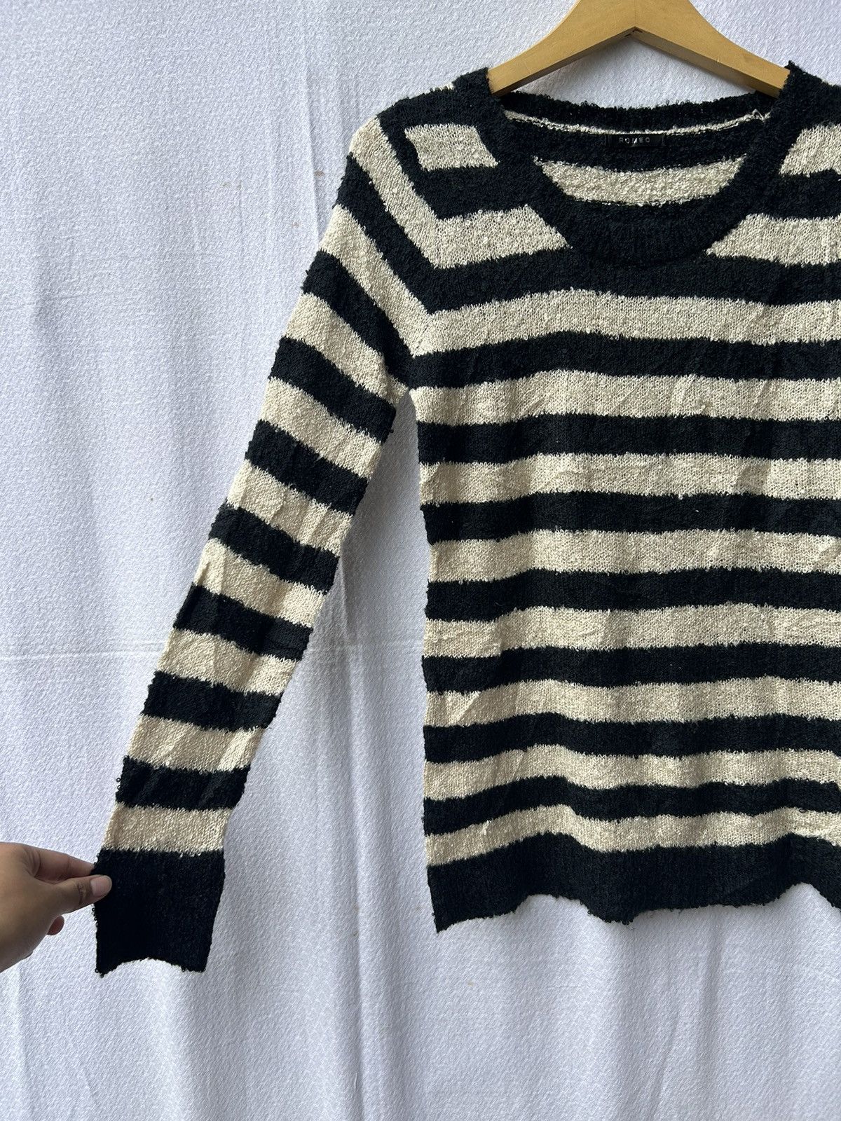 Japanese Brand Japanese Romeo knit fuzzy mohair striped Isseymiyake styled Size US M / EU 48-50 / 2 - 4 Thumbnail