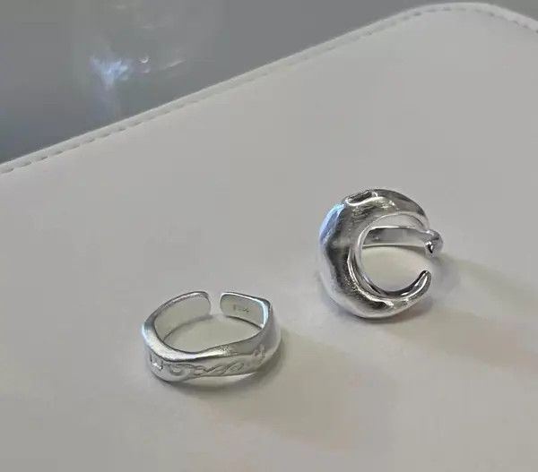 Jewelry Silver Crescent Moon Open Ring, Adjustable Silver Rings Size ONE SIZE - 5 Thumbnail