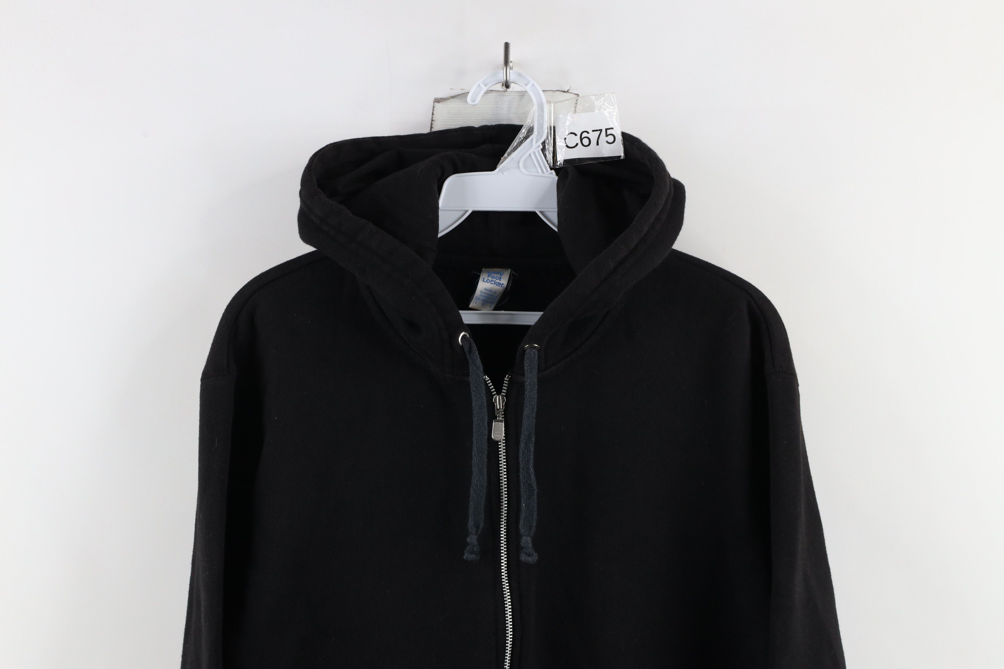 Vintage Vintage 90s Streetwear Full Zip Hoodie Sweatshirt Black Size L / US 10 / IT 46 - 2 Thumbnail